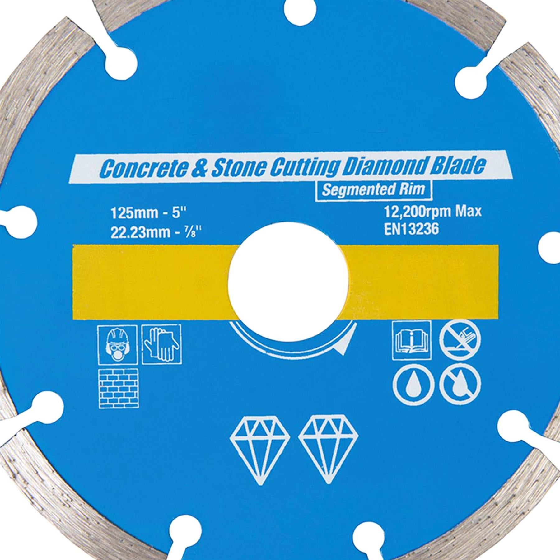Concrete & Stone Cutting Diamond Blade 125 X 22.2mm - Segmented Rim New