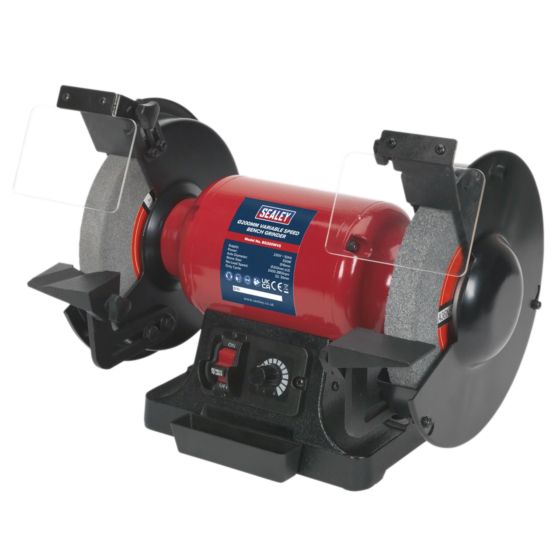 Sealey Bench Grinder 200mm Variable Speed Garage Workshop DIY