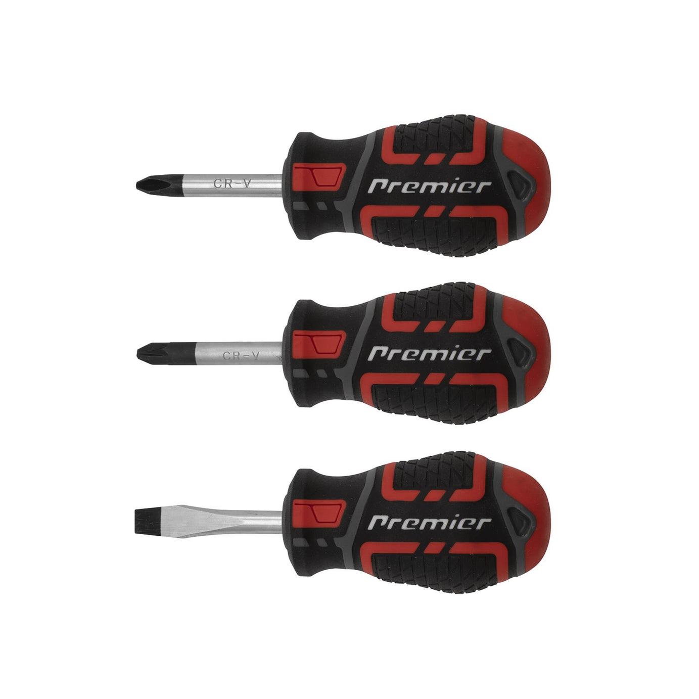 Sealey Screwdriver Set 3pc GripMAX® Stubby AK4328
