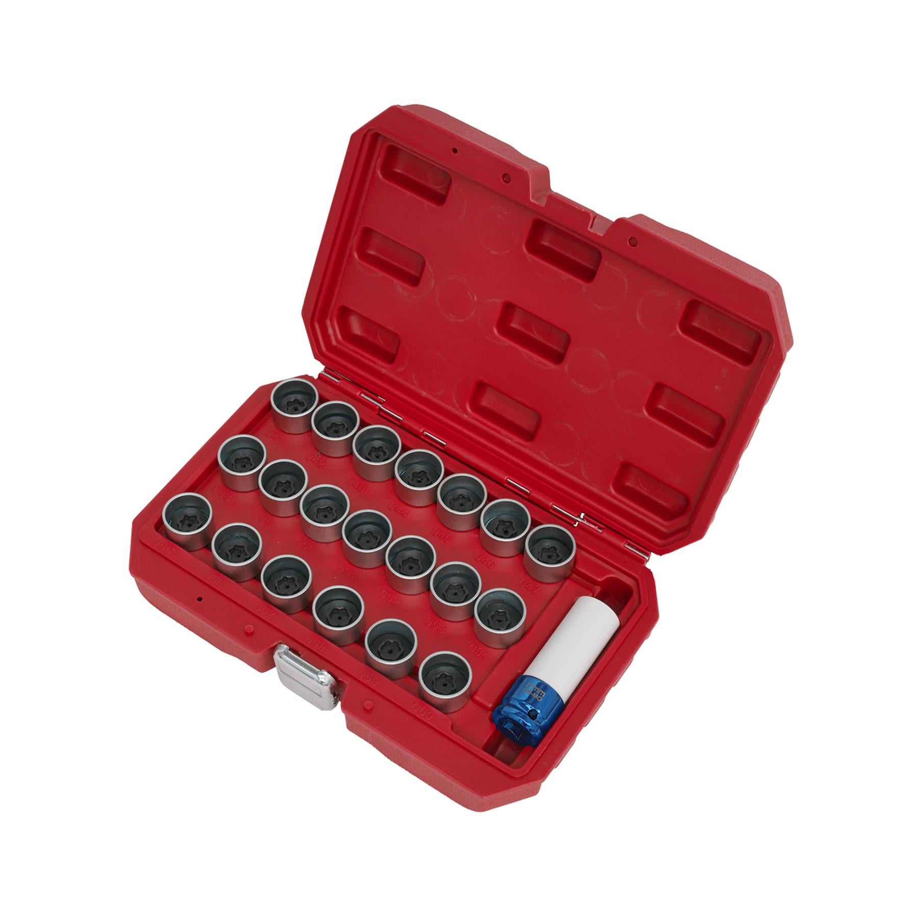Sealey Locking Wheel Nut Key Set 21pc - BMW 1/2"Sq Drive 17mm