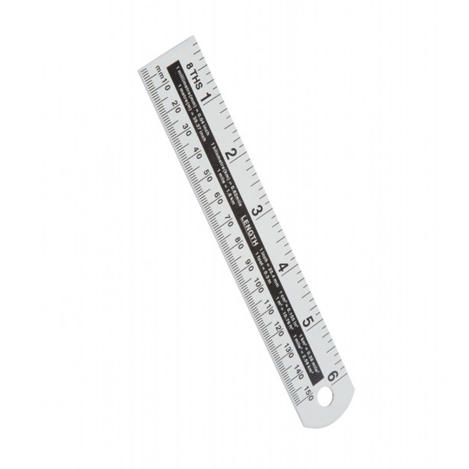 BlueSpot Aluminium Ruler Measure 6" Anodised Aluminium Light & Won't Rust