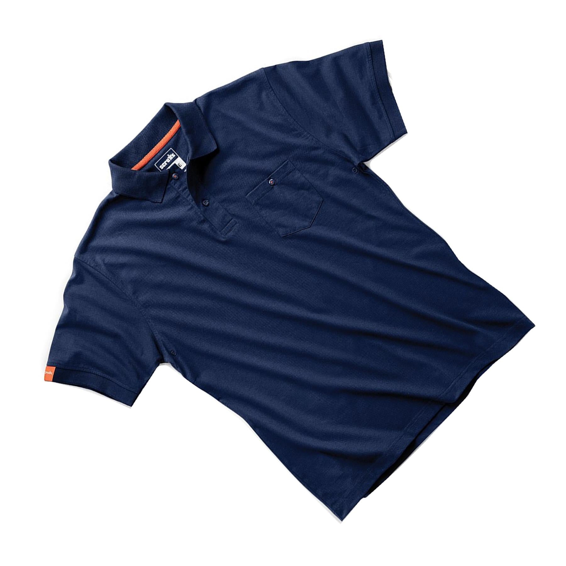 Scruffs Eco Polo Top Work Shirt Navy S | Short Sleeve Workwear