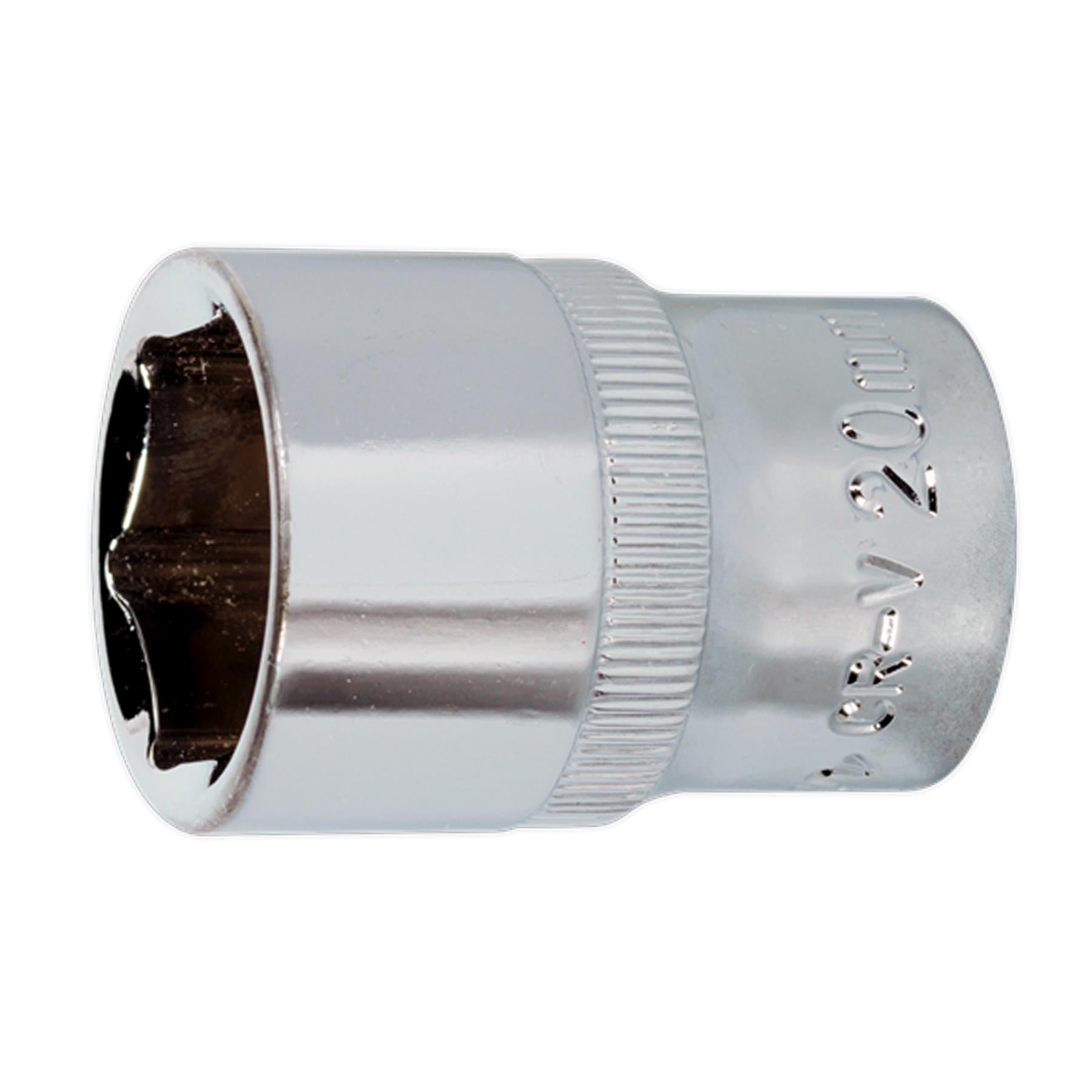 Sealey WallDrive Socket 20mm 1/2"Sq Drive Fully Polished