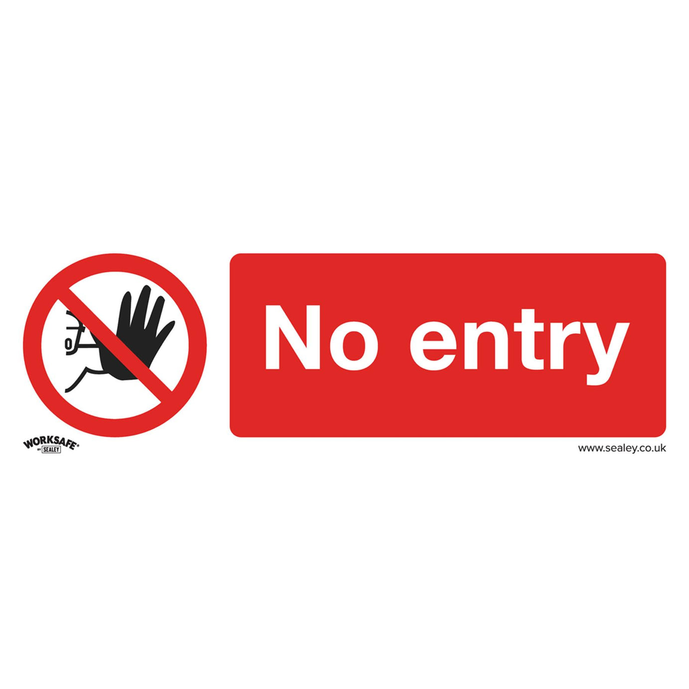 Safety Sign - No Entry - Rigid Plastic - Pack of 10. Sealey