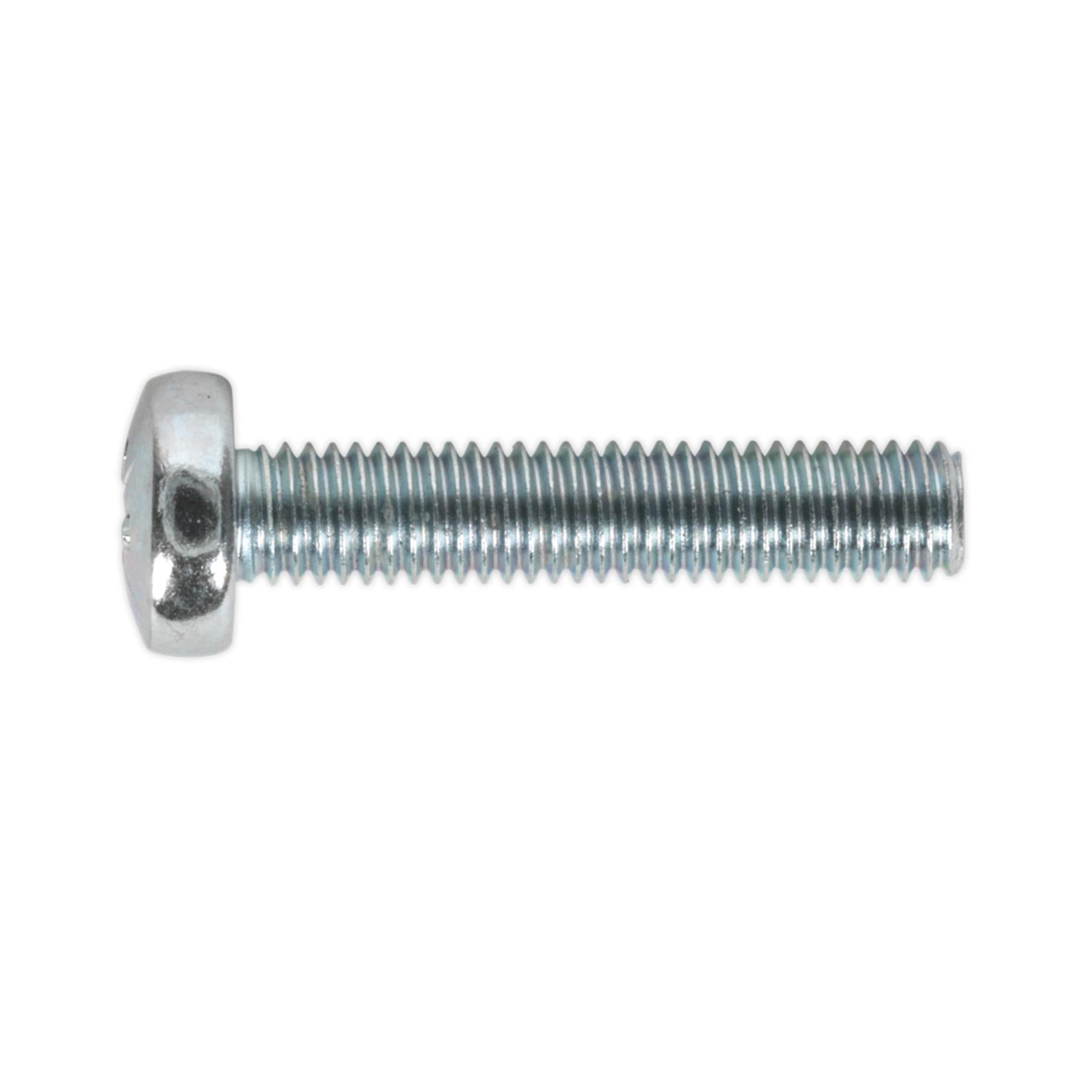 Sealey Machine Screw M5 x 25mm Pan Head Pozi Zinc Pack of 50