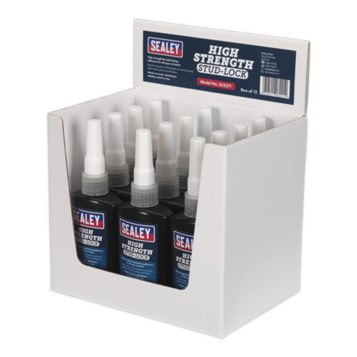 Sealey Stud Lock High Strength 50ml Pack of 12