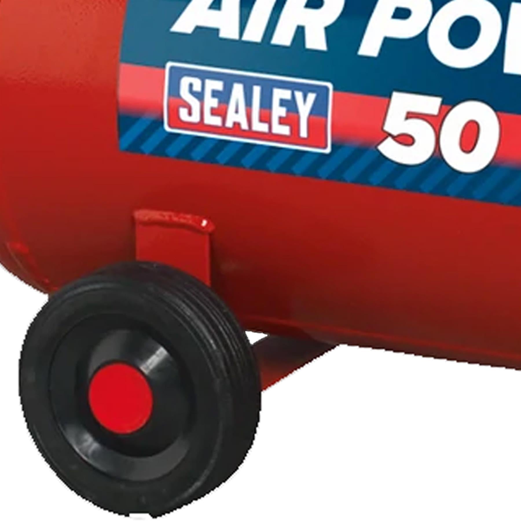 Sealey Compressor 50L V-Twin Direct Drive 3hp Oil Free