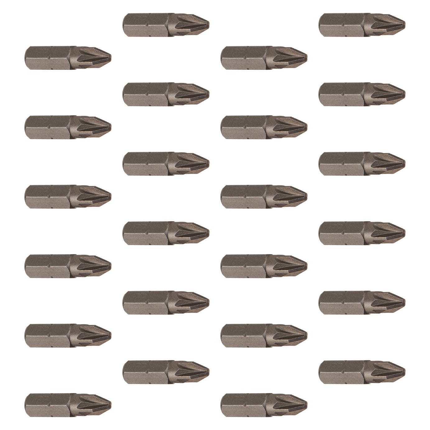 Pozidriv PZ2 Screwdriver Bits CRV Chrome Vanadium Steel 1/4" Hex Drive 25Pcs