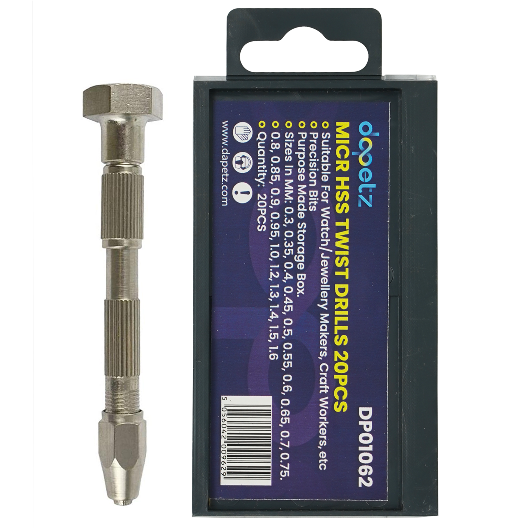 20Pc Micro Hss Mini Twist Drills & Pro Swivel Head Pin Vice Jewelers Watch Maker