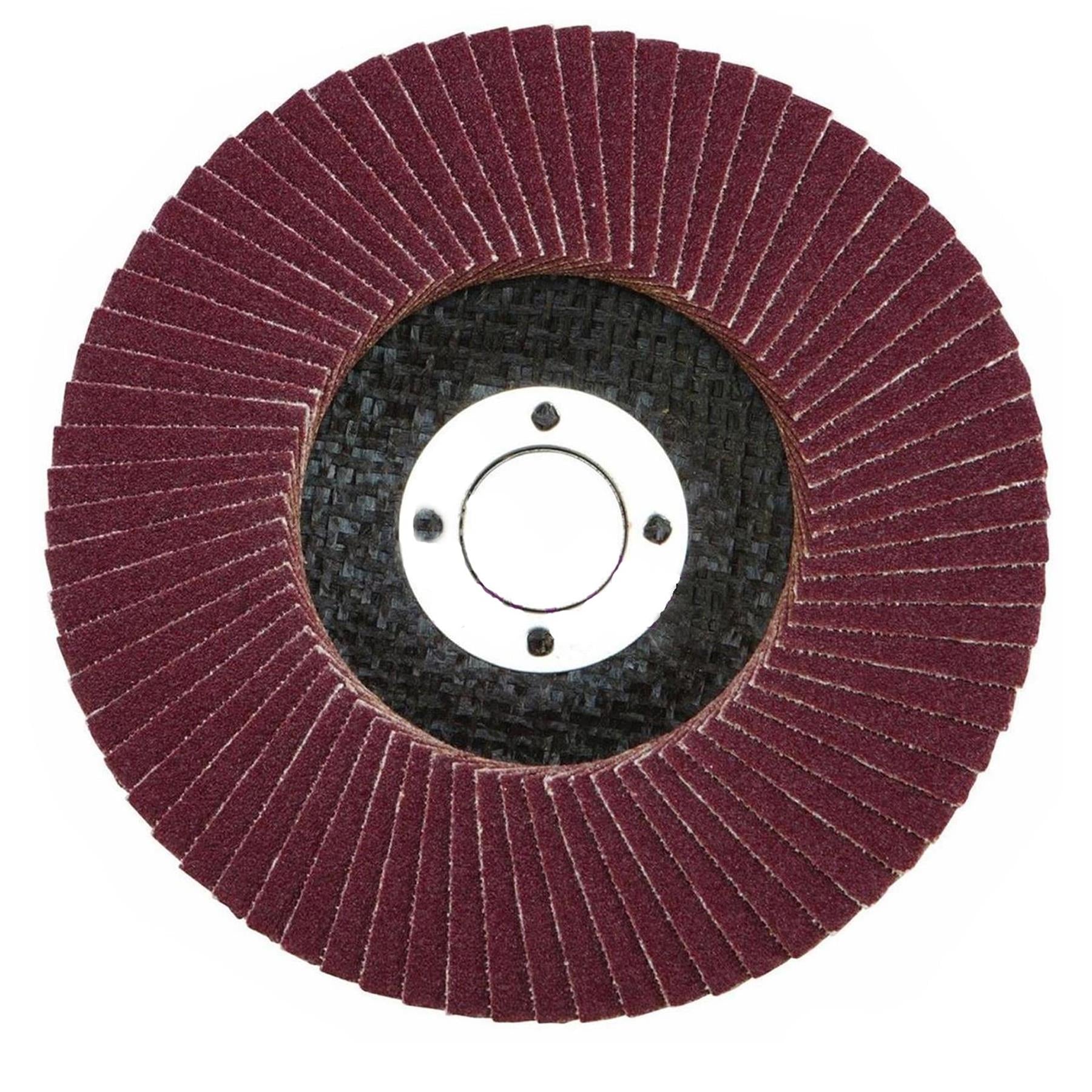 10 X Flap Sanding Discs 115mm 60 120 Grit Aluminium Oxide 4.5" Angle Grinder Mix