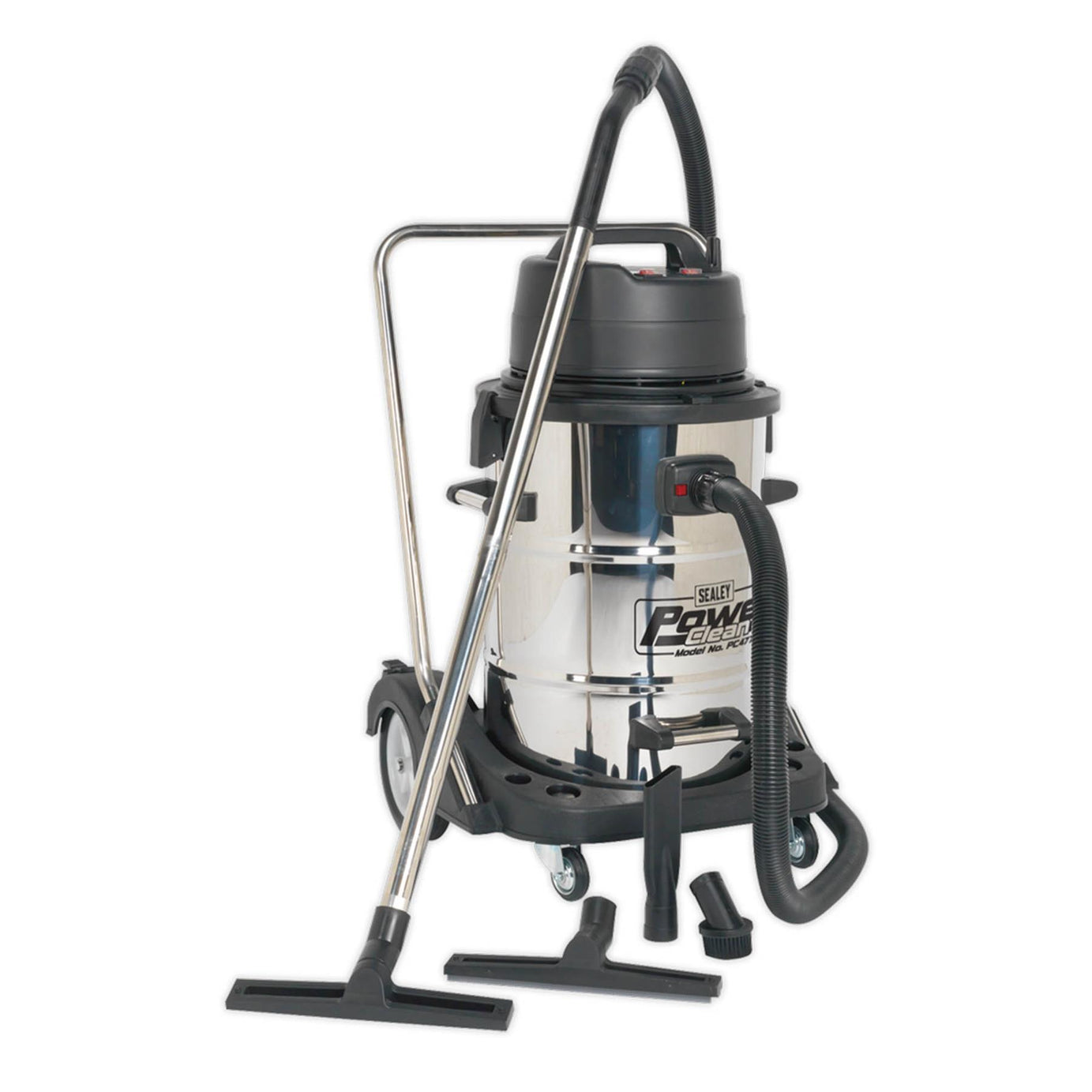 Sealey Vacuum Cleaner Ind W&D 77L Stainless 2400W Swivel Drum