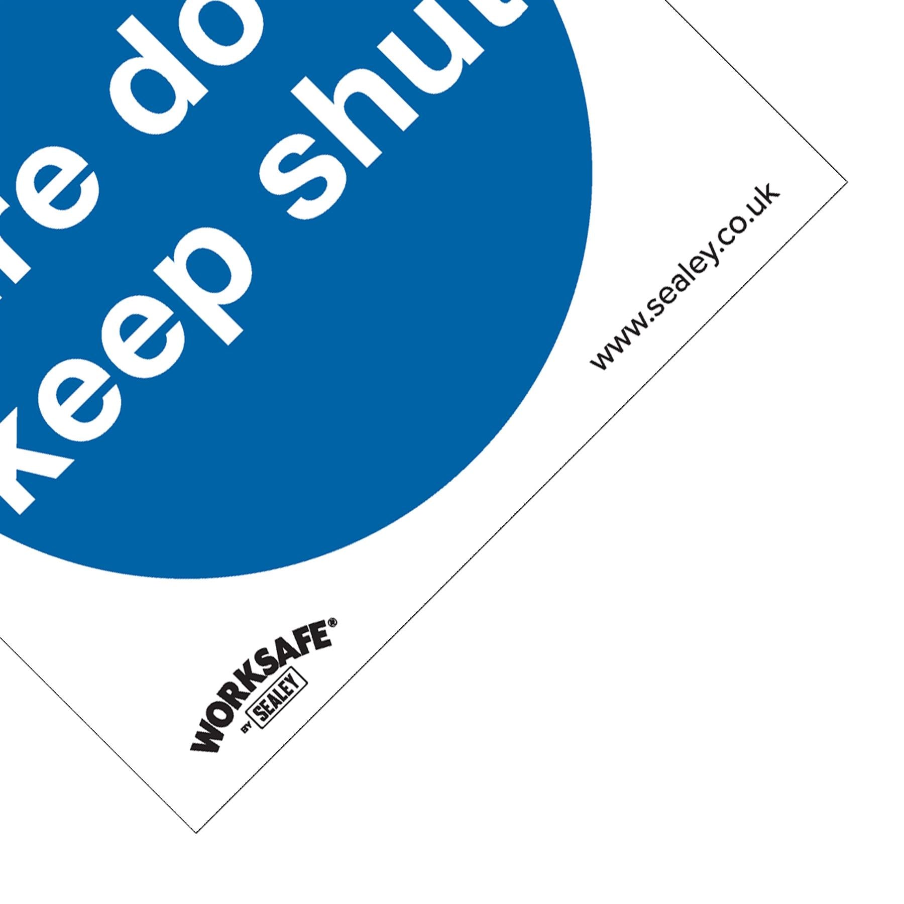 Mandatory Safety Sign - Fire Door Keep Shut - Self-Adhesive Vinyl
