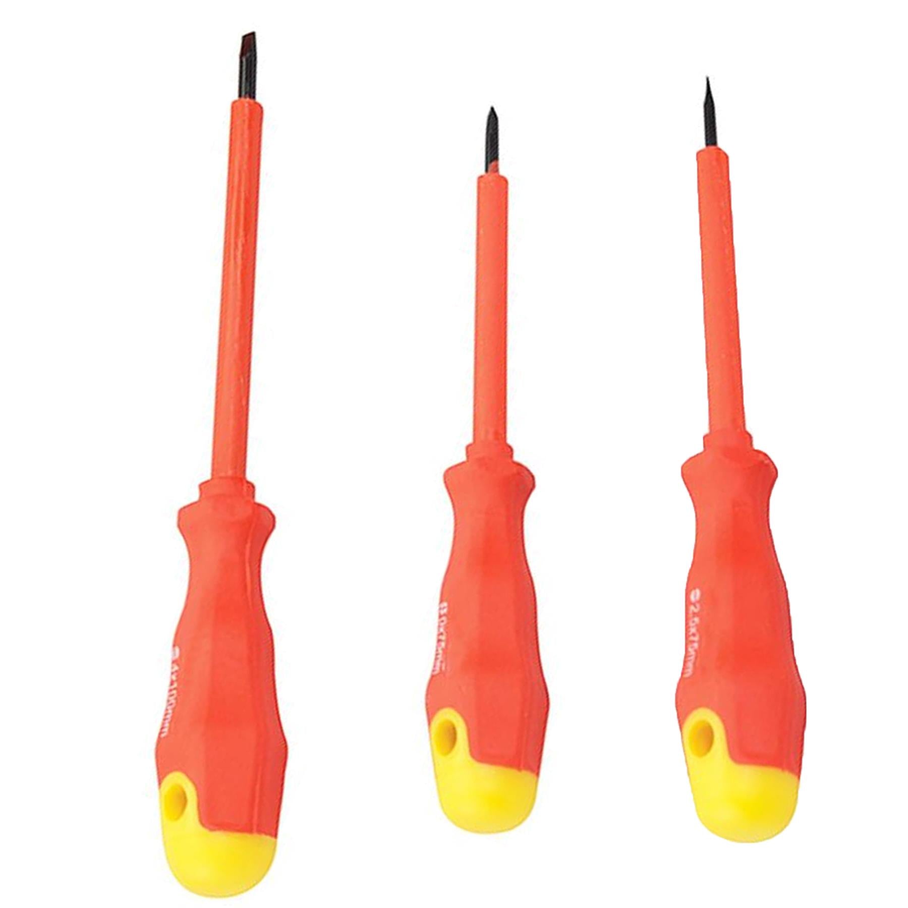 7Pce Insulated Soft-Grip Screwdriver Set Insulated Chrome Vanadium Shafts