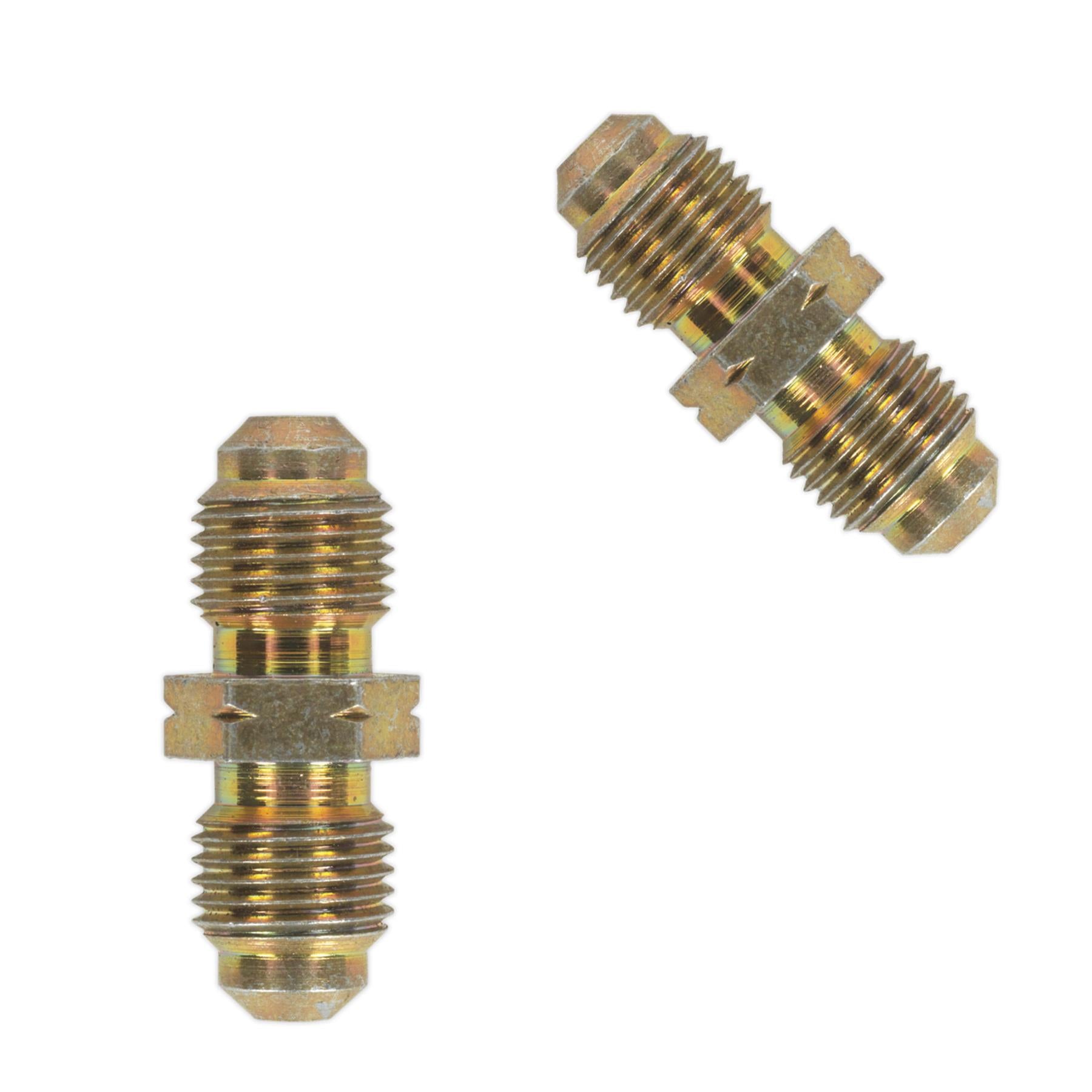Sealey Brake Tube Connector M10 x 1mm Male to Male Pack of 10