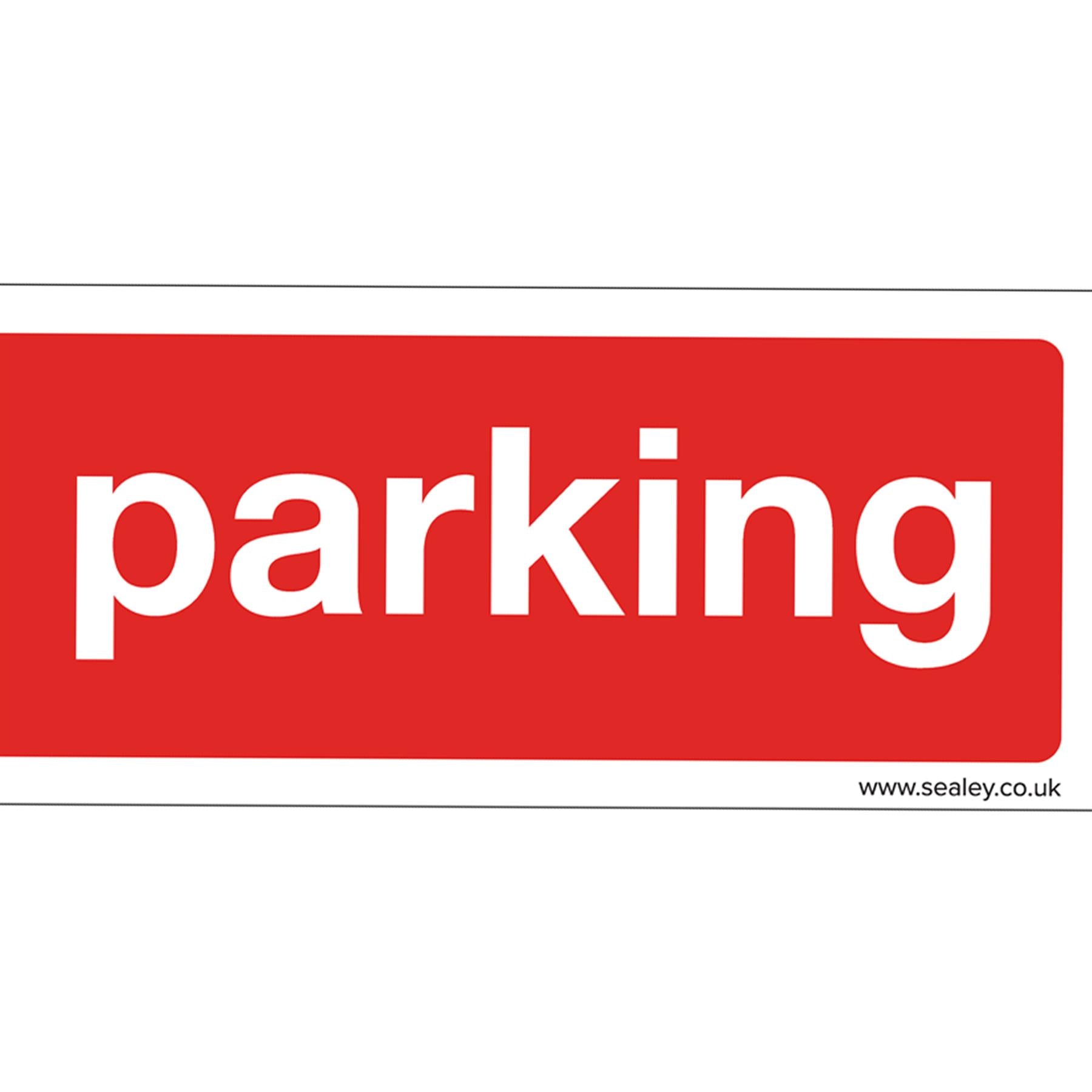 Prohibition Safety Sign - No Parking - Rigid Plastic