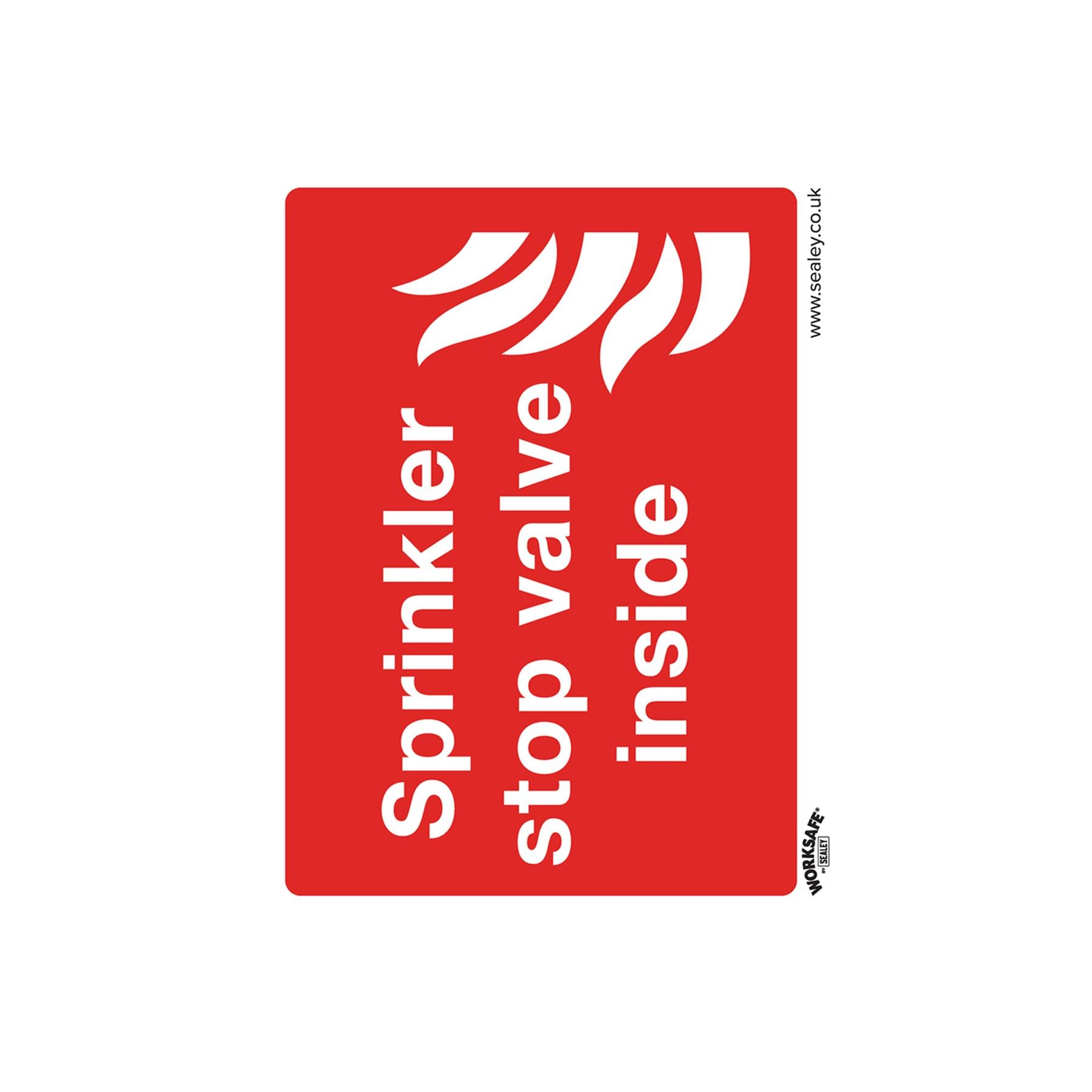 Safe Conditions Safety Sign - Sprinkler Stop Valve - Rigid Plastic