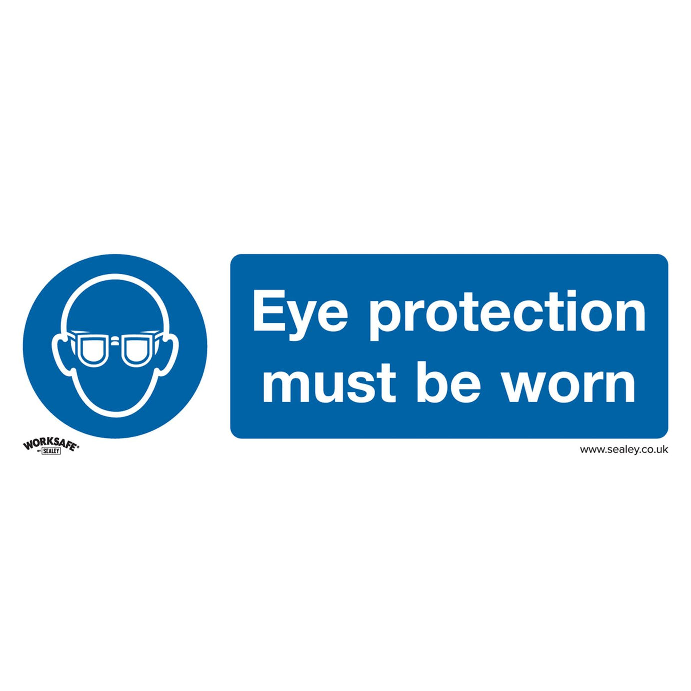 Safety Sign - Eye Protection Must Be Worn - Plastic-Pk of 10. Sealey