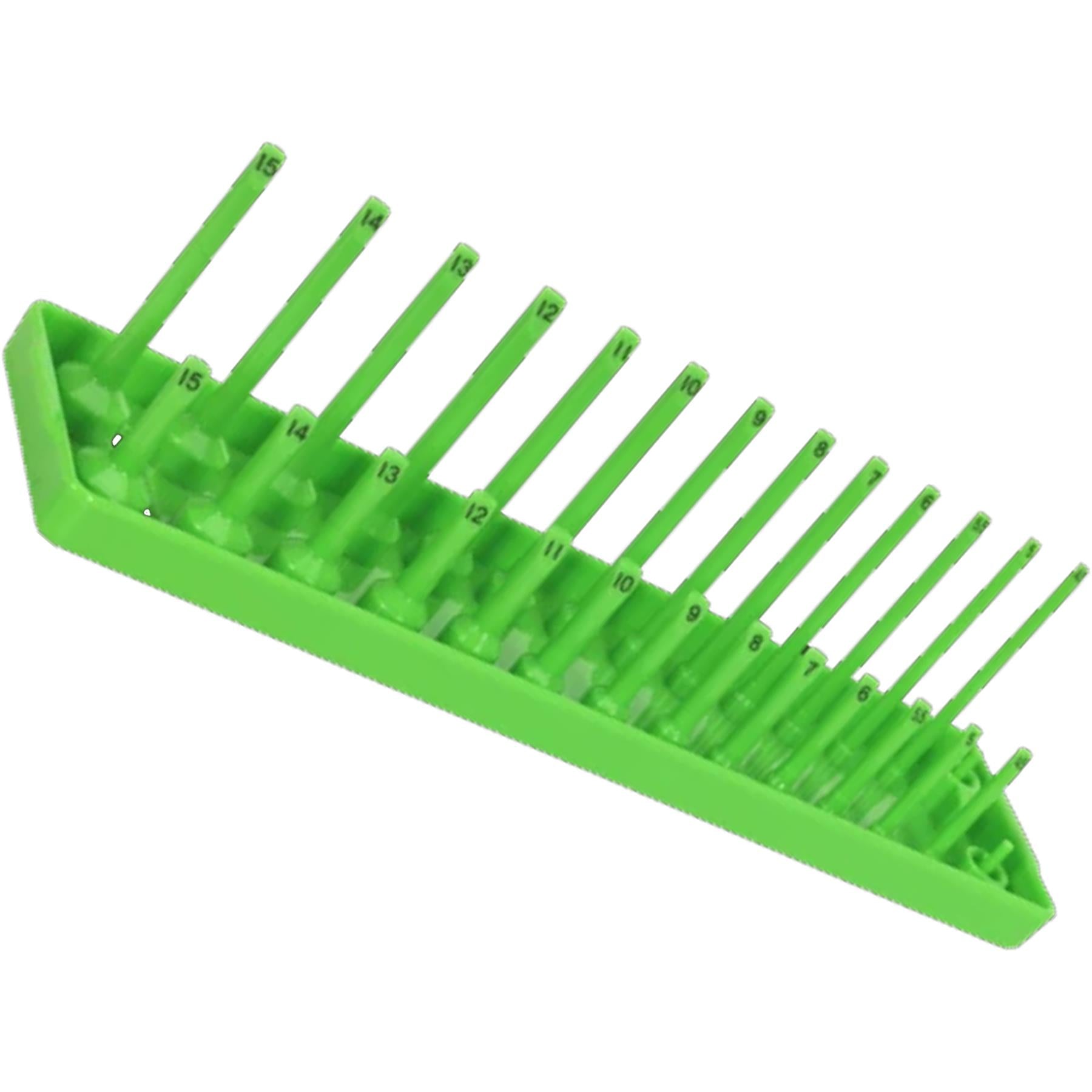 Sealey Socket Holder 1/4"Sq Drive 4-15mm Hi-Vis Green