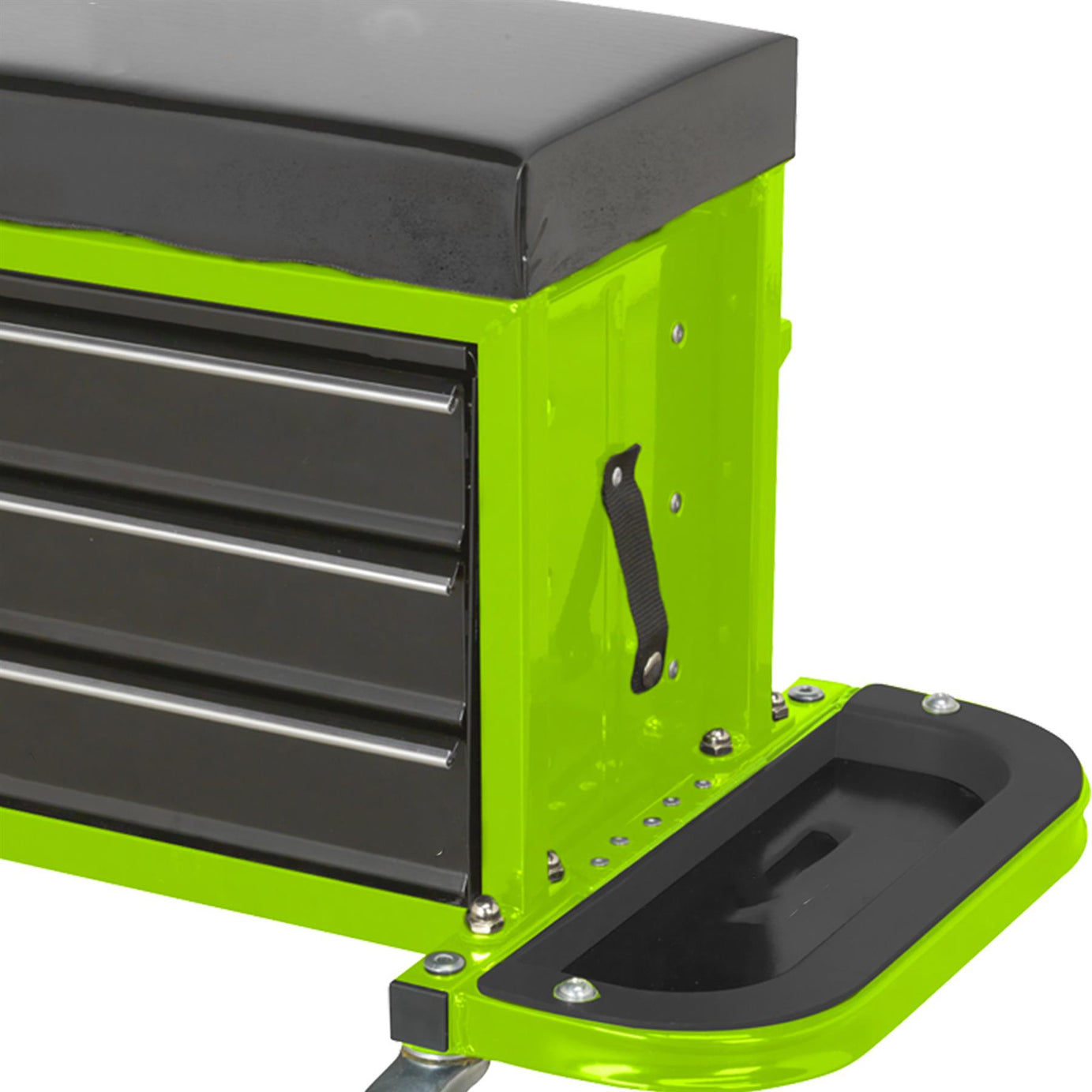 Sealey Mechanic's Utility Seat & Toolbox - Hi-Vis Green