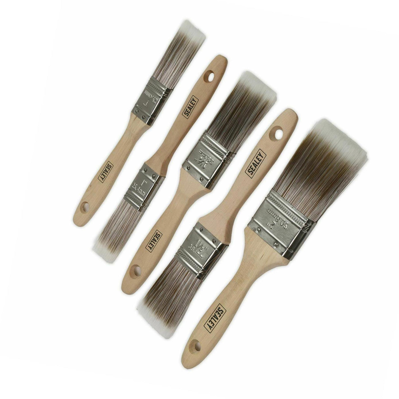 Sealey Wooden Handle Paint Brush Set 5pc