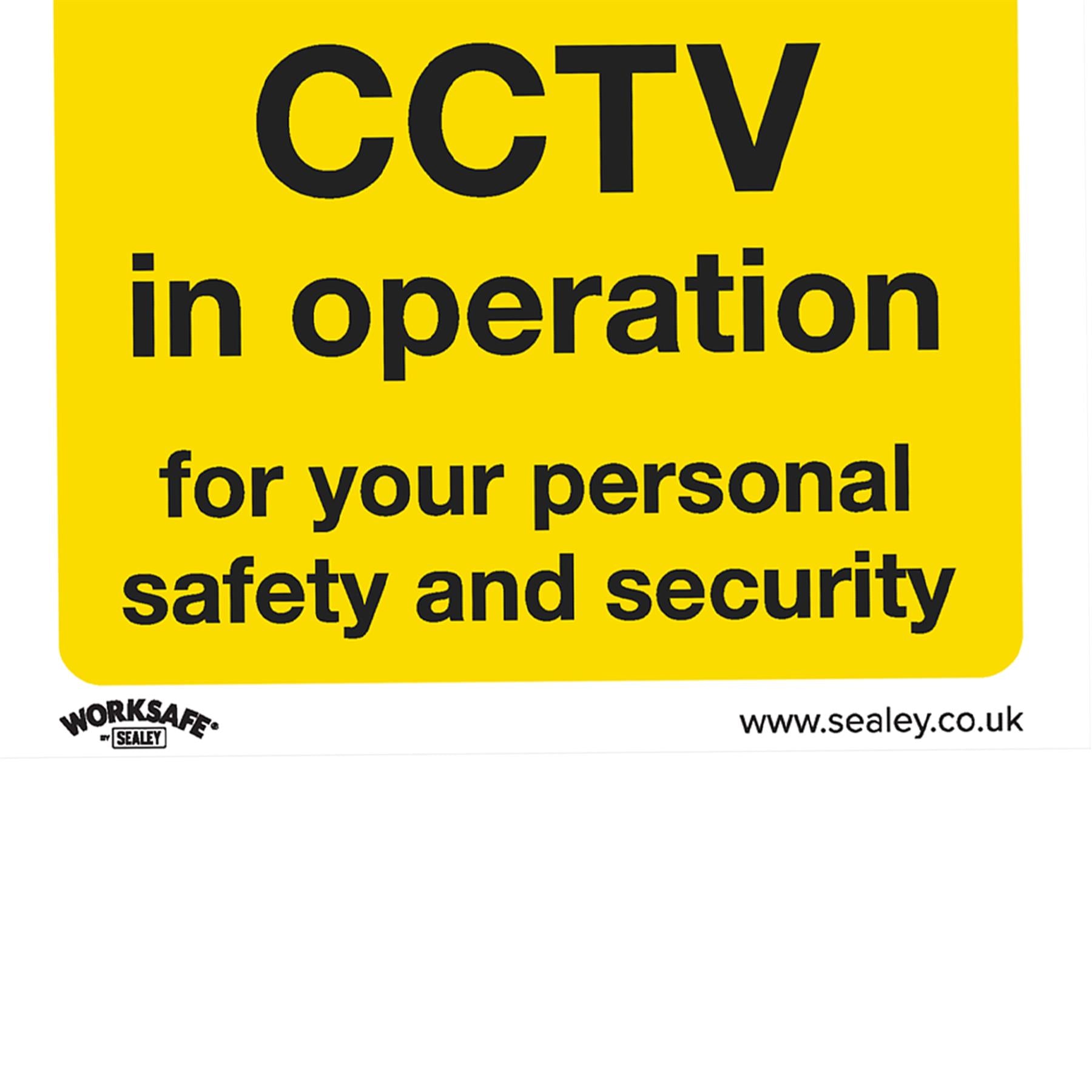 Sealey Safety Sign - CCTV - Self-Adhesive Vinyl - Pack of 10