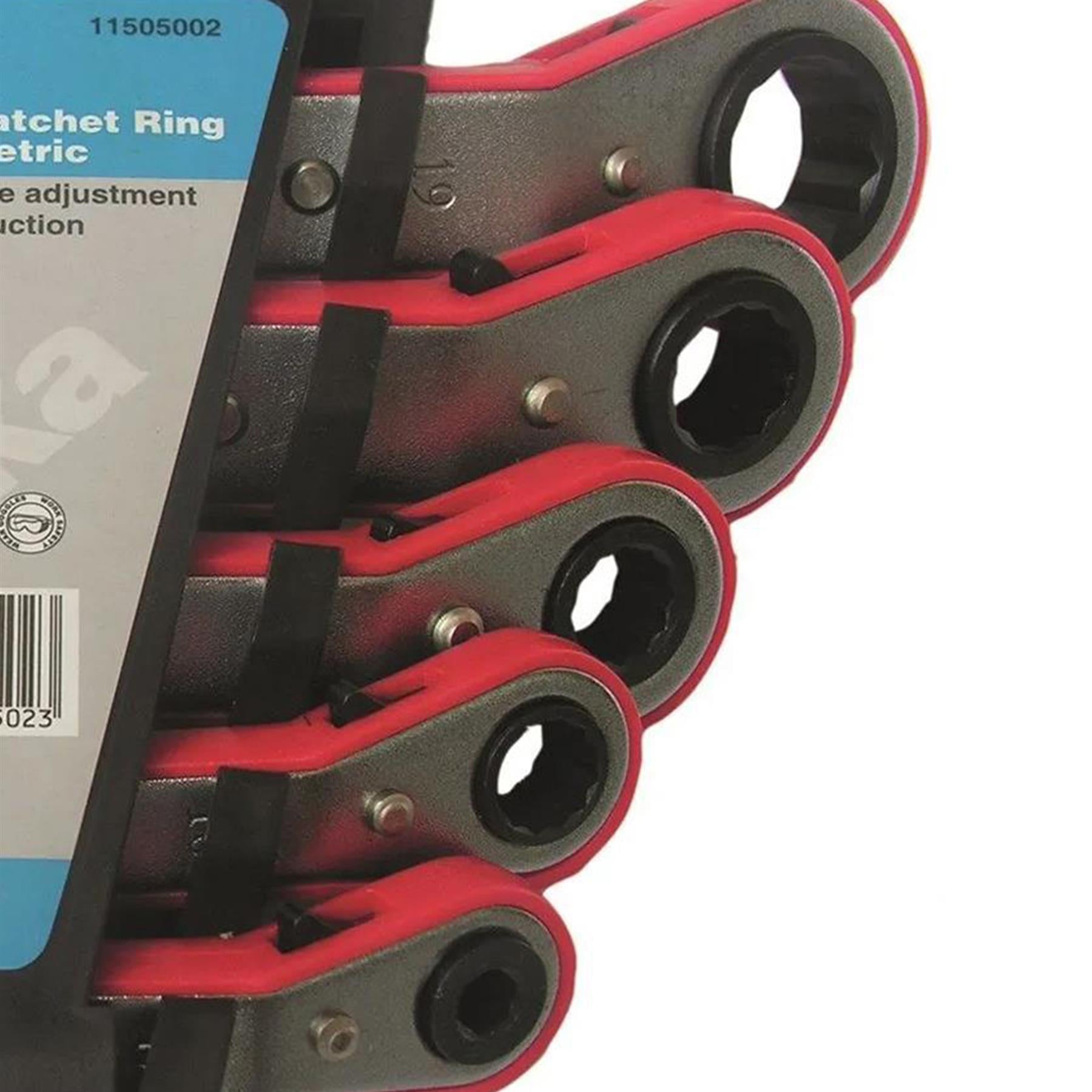 5 Piece Metric Ratchet Ring Spanner Set