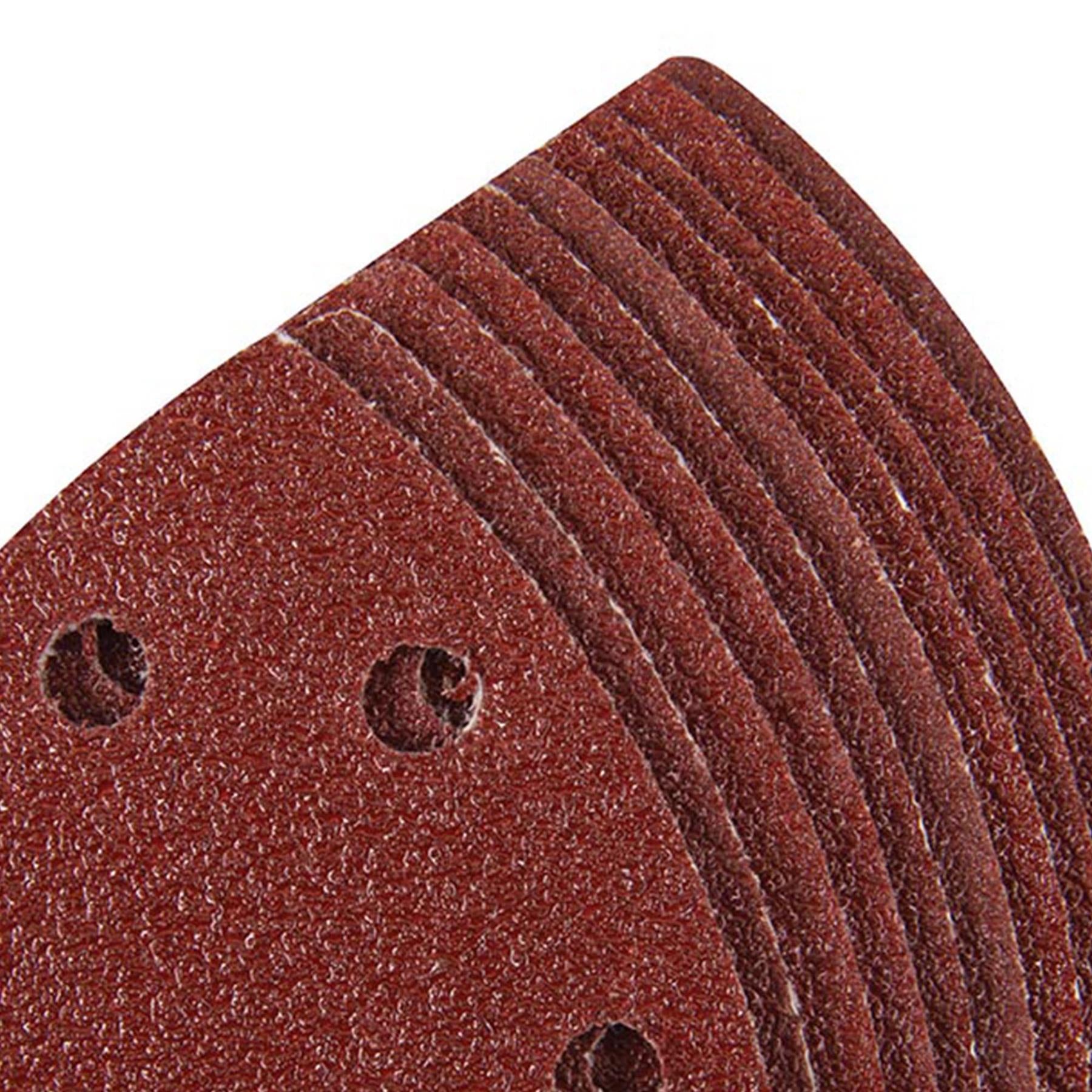 Triangle Sanding Sheets 90mm 10Pk Grit 60 Hook & Loop Aluminium Oxide Kit