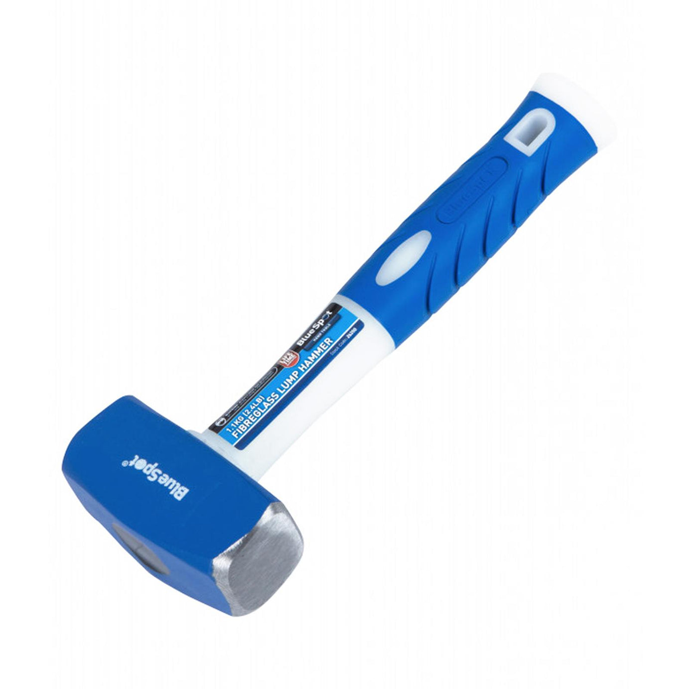 BlueSpot Genuine Heavy Duty Fibreglass Handle Lump Hammer 1.8kg / 4lb Bevelled Face