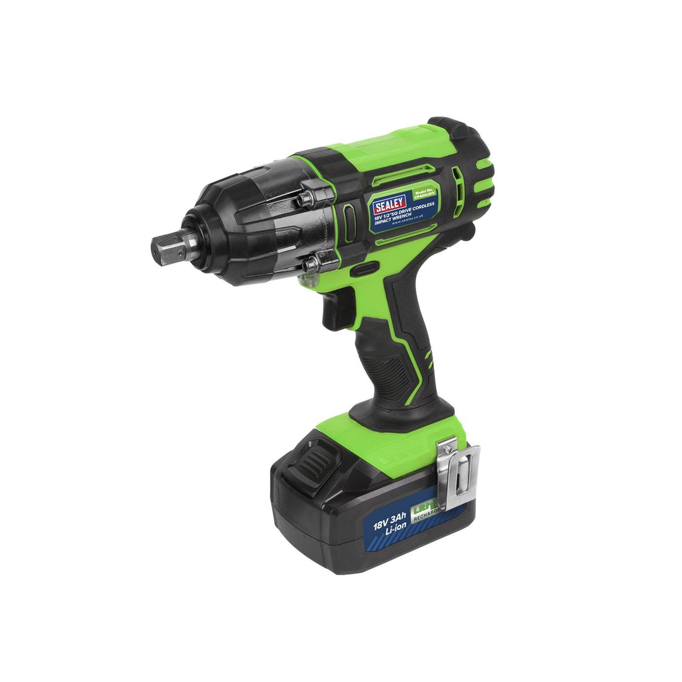 Sealey Cordless Impact Wrench 18V 3Ah Li-ion 1/2"Sq Drive Hi-Vis