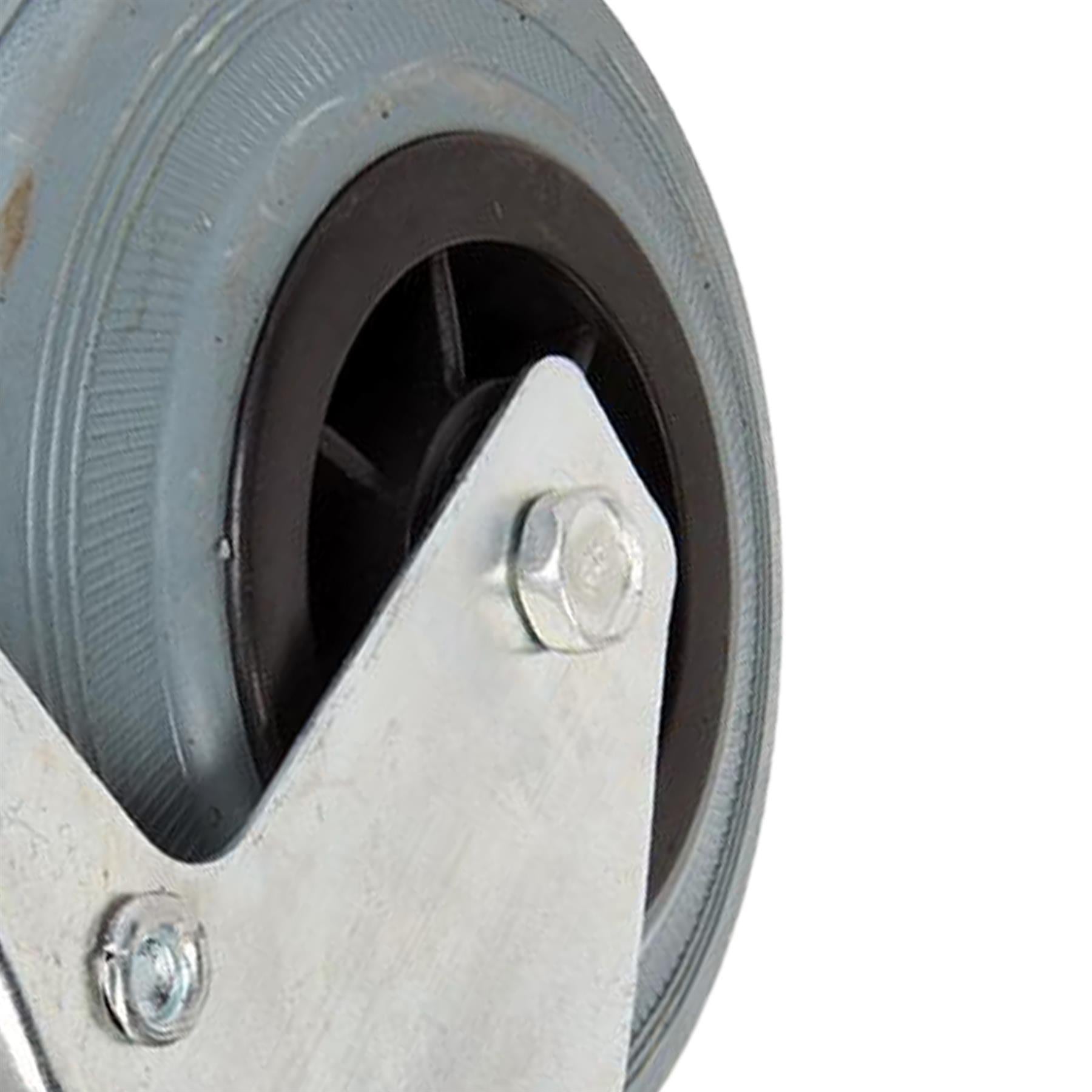 10 x Heavy Duty 125mm Rubber Swivel Castor Wheels Trolley Furniture Caster