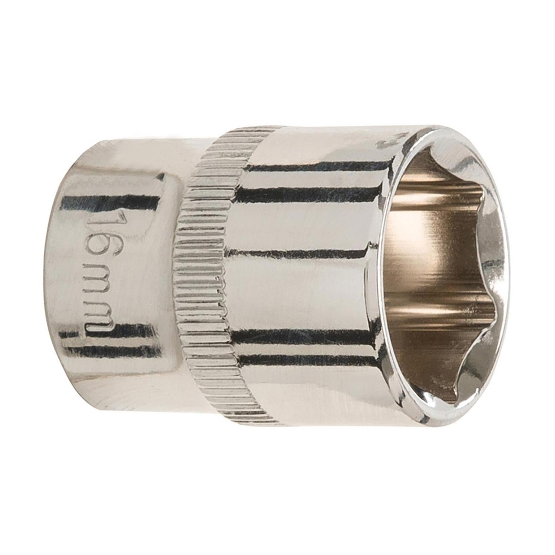 Socket 3/8" Drive Metric Hex Square 16mm Individual Hex Polished Crv Tool