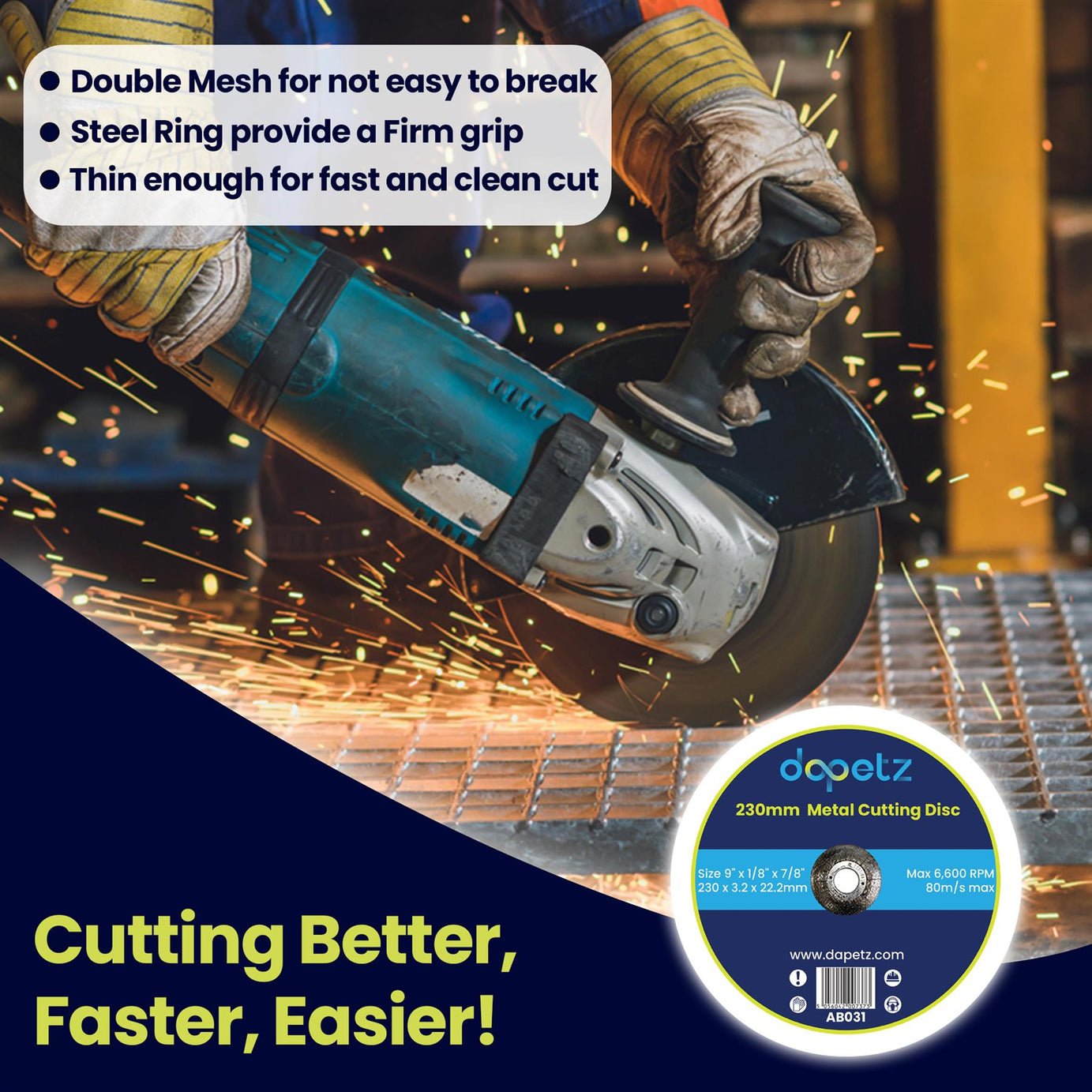 5x Metal Cutting Discs | Angle Grinder Disc Thin Stainless Steel 230mm