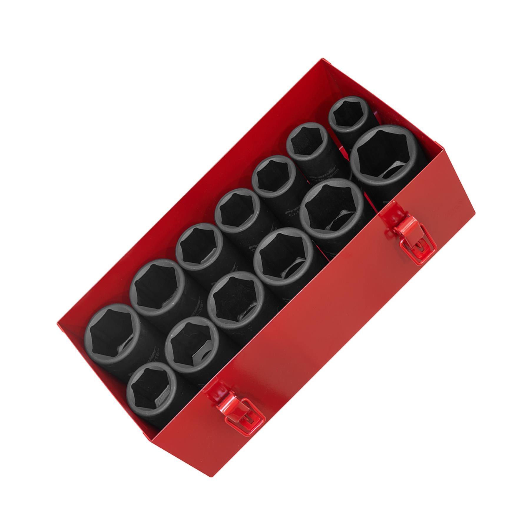 Sealey Impact Socket Set 13pc Deep 3/4"Sq Drive Metric/Imperial