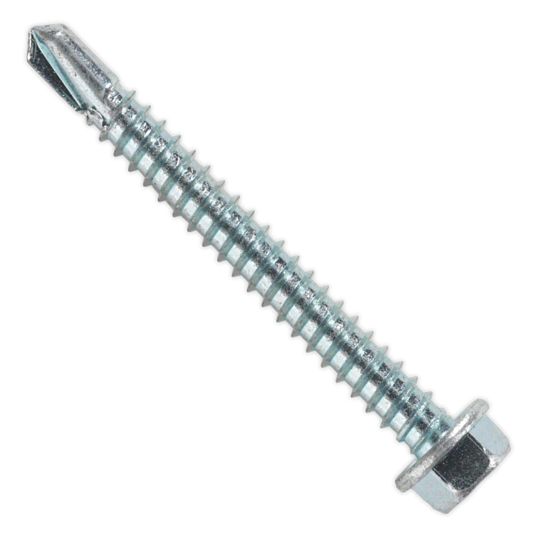 Sealey Self Drilling Screw 5.5 x 50mm Hex Head Zinc Pack of 100