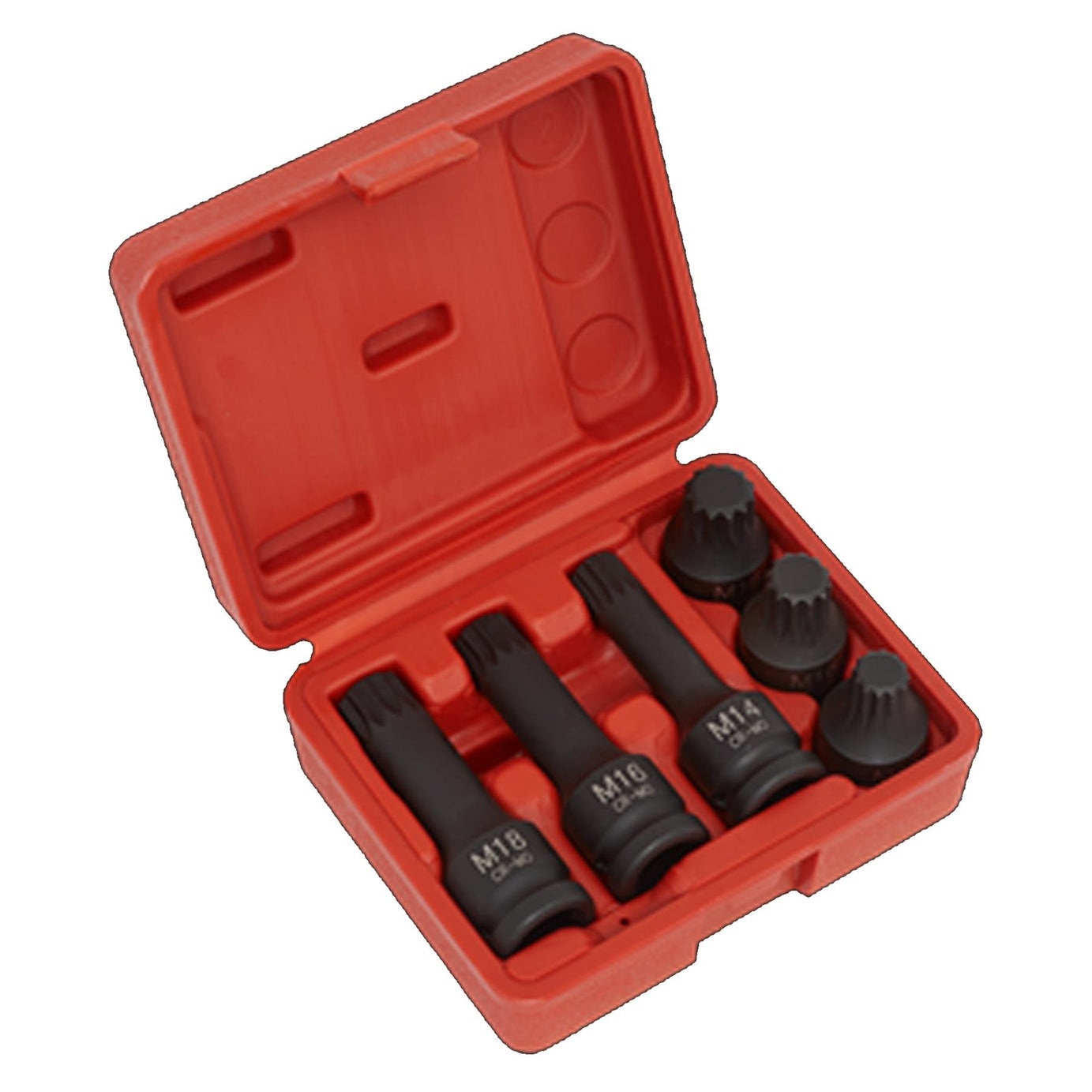 Sealey Impact Spline Socket Bit Set 6pc 1/2"Sq Drive