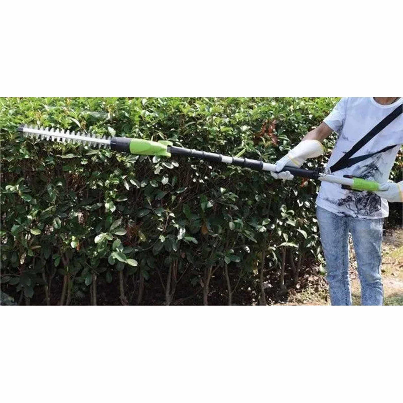 18V Cordless Long Reach Electric Hedge Trimmer Cutter Pole
