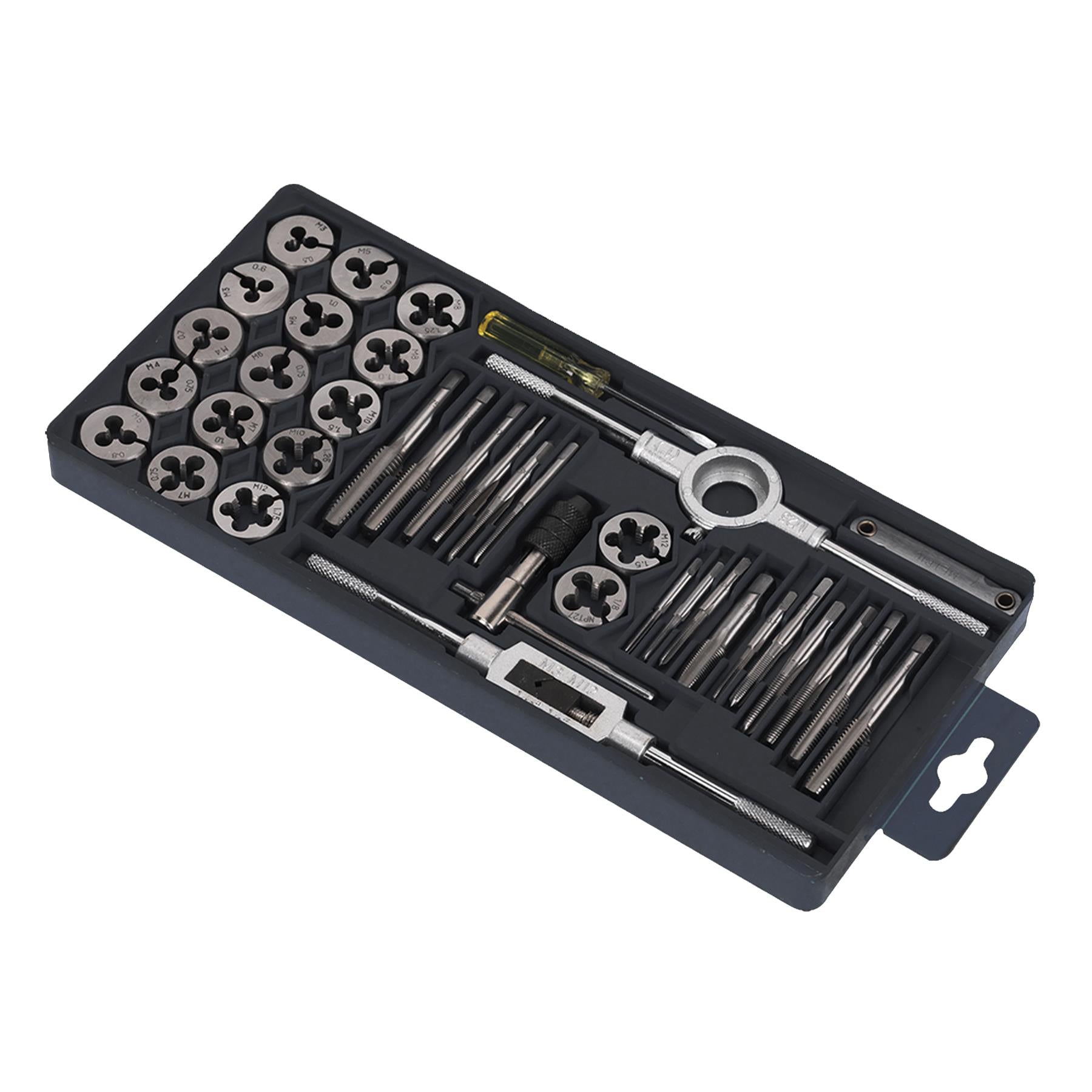 Sealey 40pc Metric Tap and Die Set Split Dies Alloy Steel M3 - M12