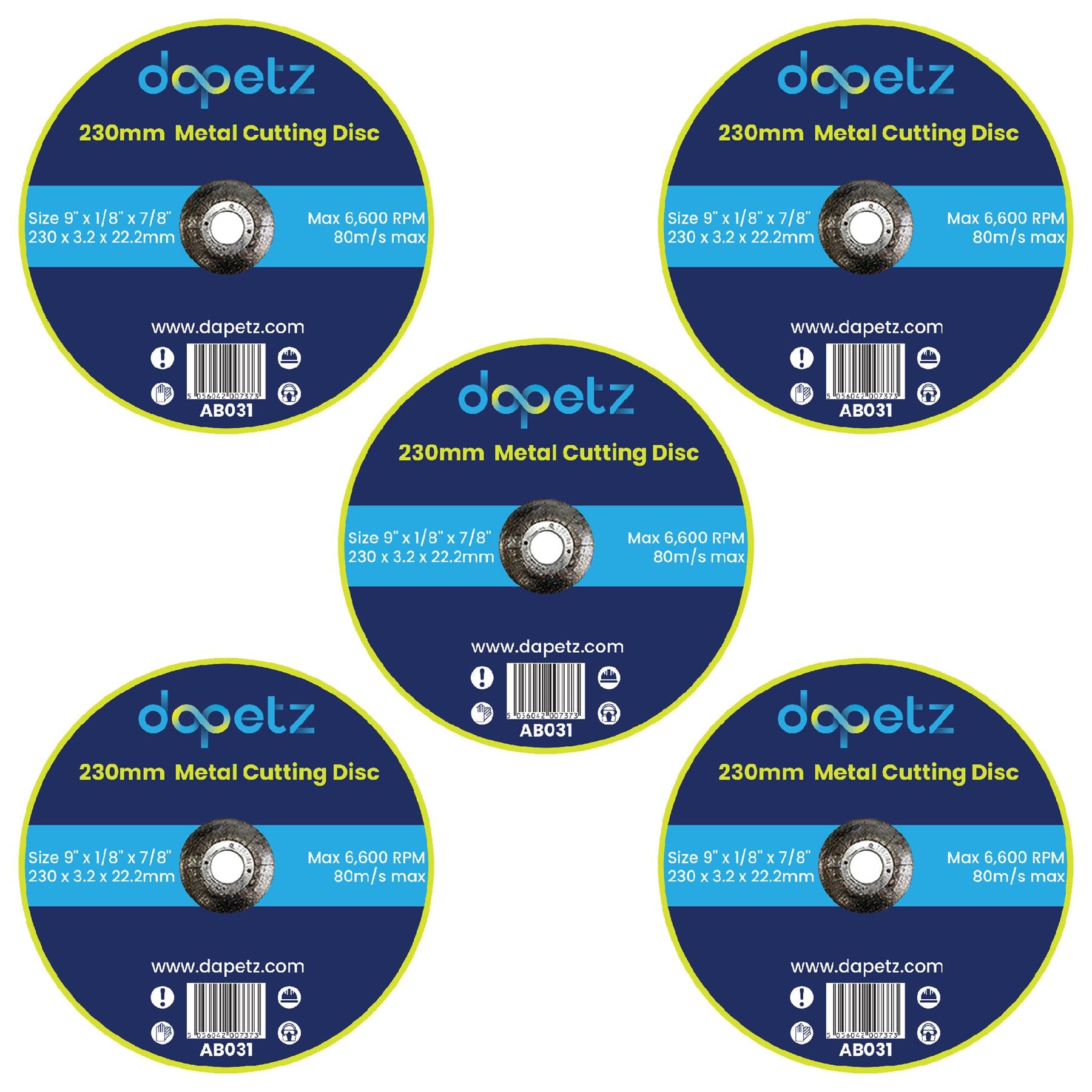 5x Metal Cutting Discs | Angle Grinder Disc Thin Stainless Steel 230mm