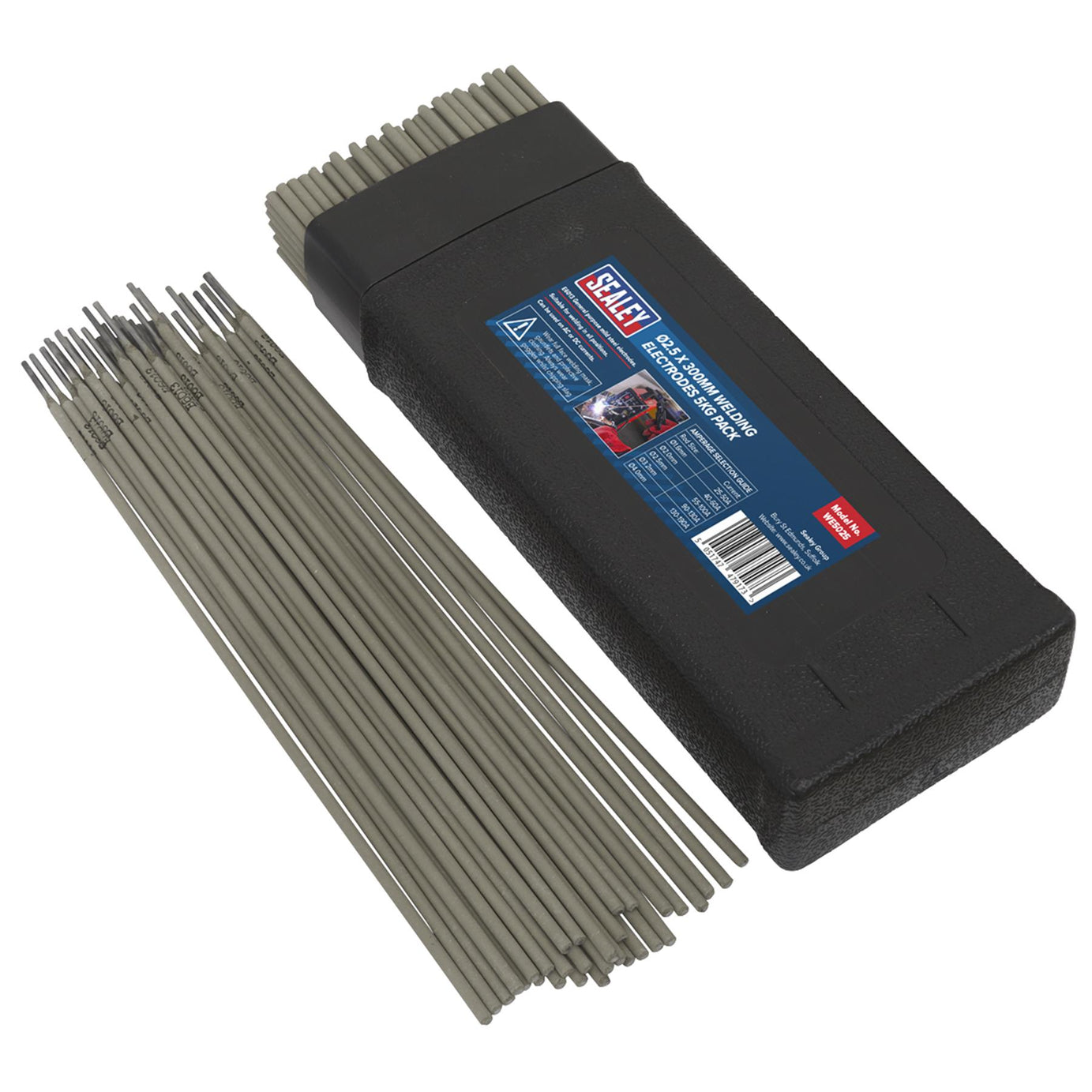 Welding Electrodes 2.5 x 300mm 5kg Pack.mild steel electrodes made Sealey