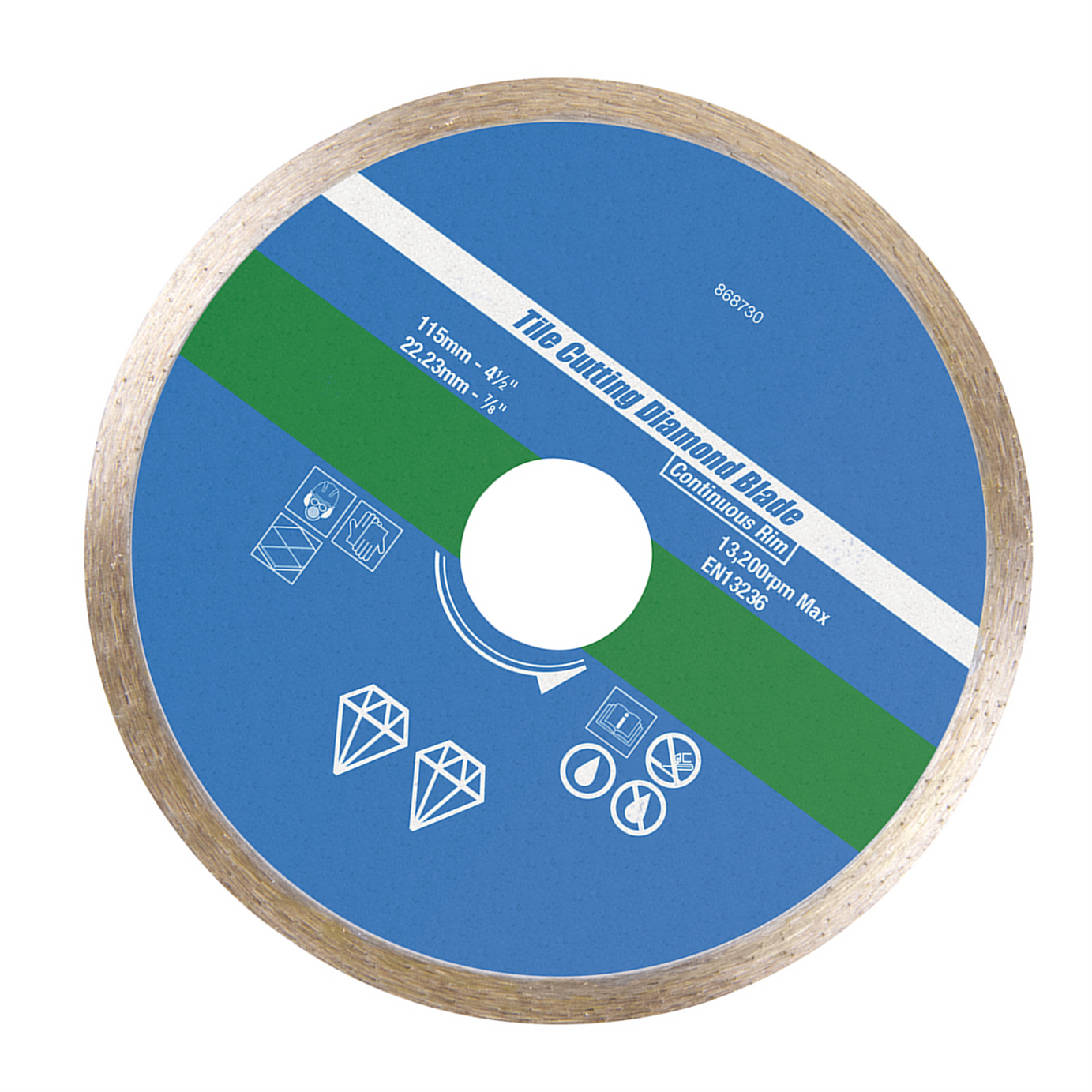 Tile Cutting Diamond Disc 115mm X 22.2mm Continuous Rim Blade Brand New