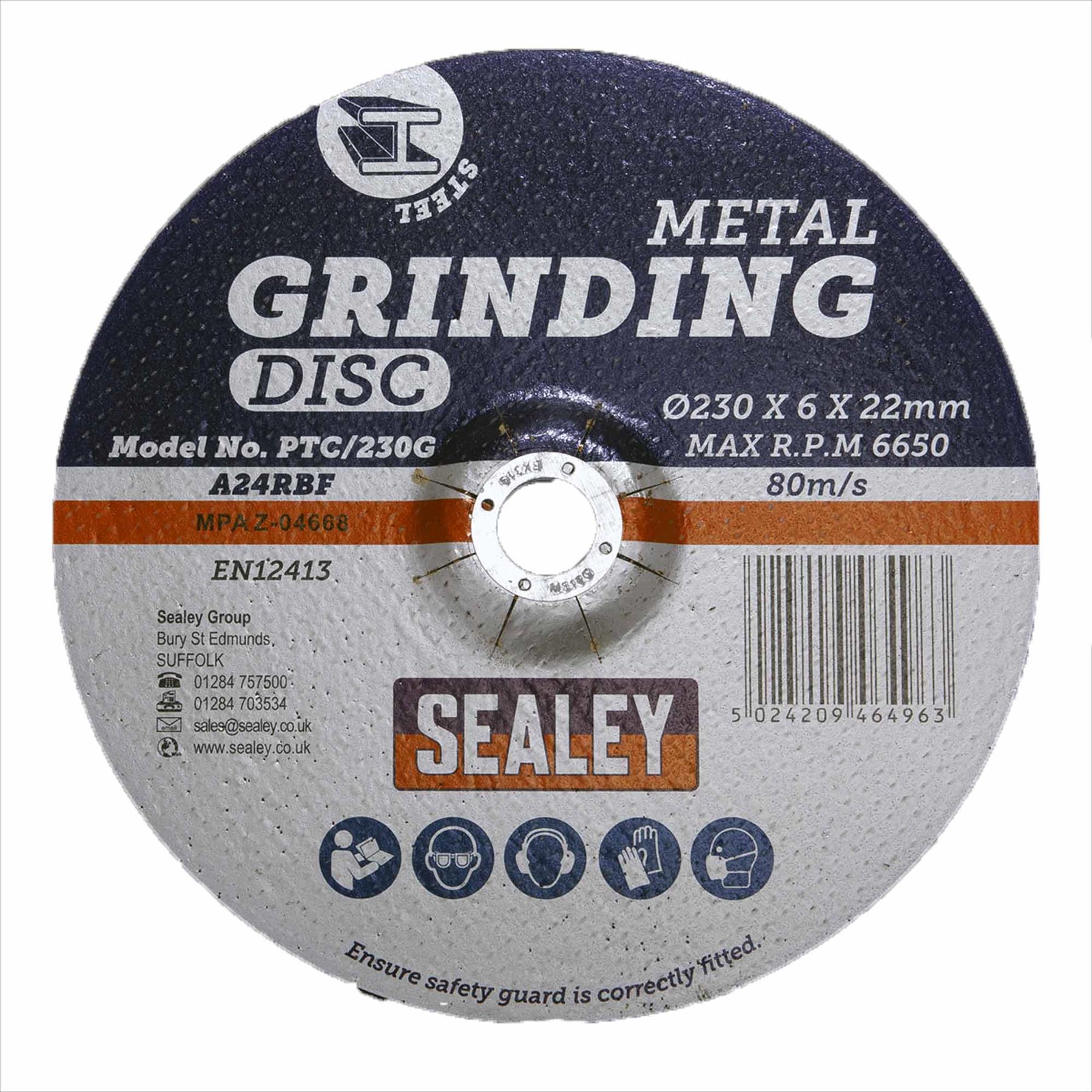 Sealey Grinding Disc 230 x 6mm 22mm Bore