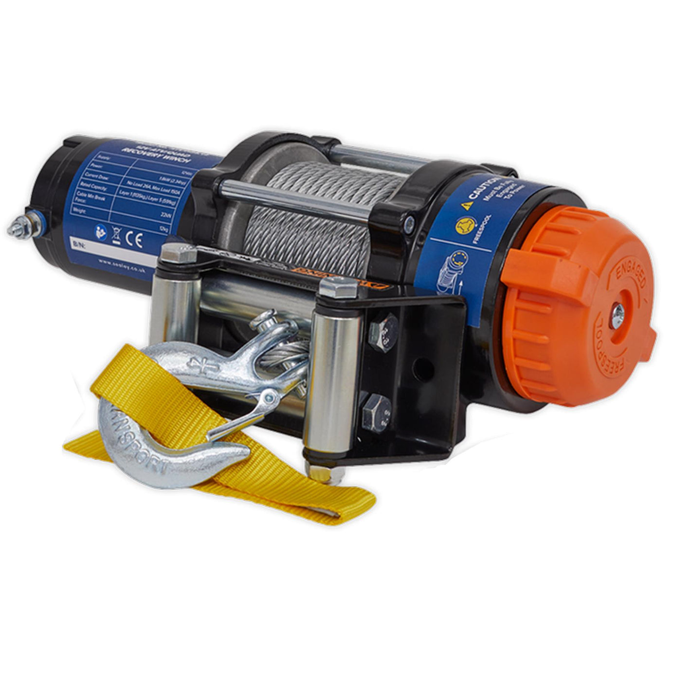 Sealey ATV/Quad Recovery Winch 1135kg (2500lb) Line Pull 12V