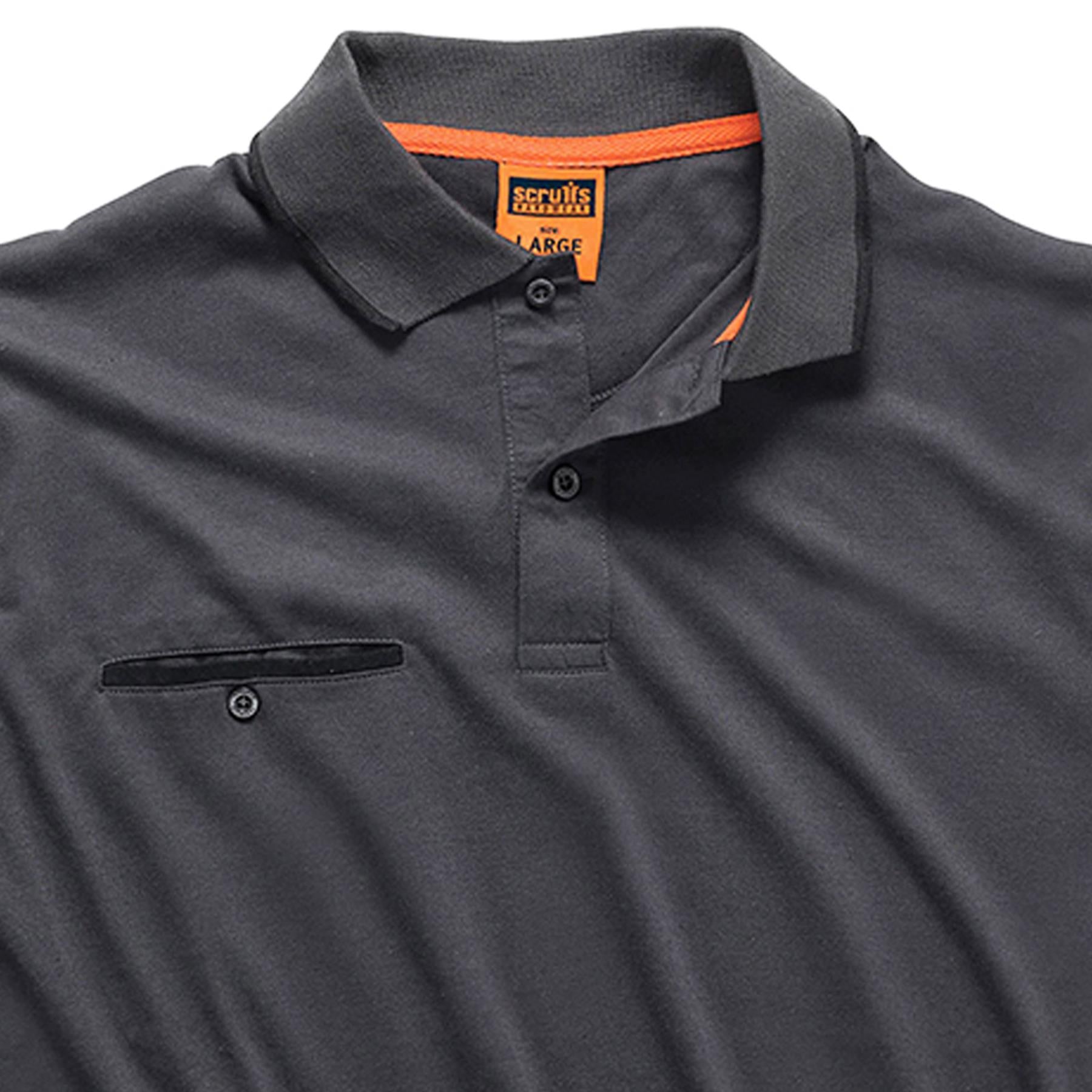 Scruffs Graphite Grey Polo Shirt Short Sleeve Workwear Mens T Shirt Size L