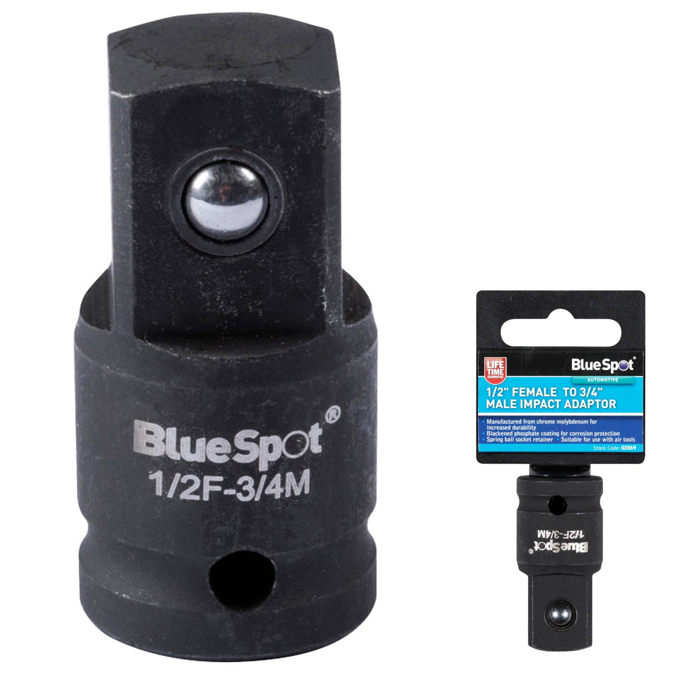 BlueSpot Socket Adaptor Step Down Reducer 1/2 Inch Female to 3/4 Inch Male