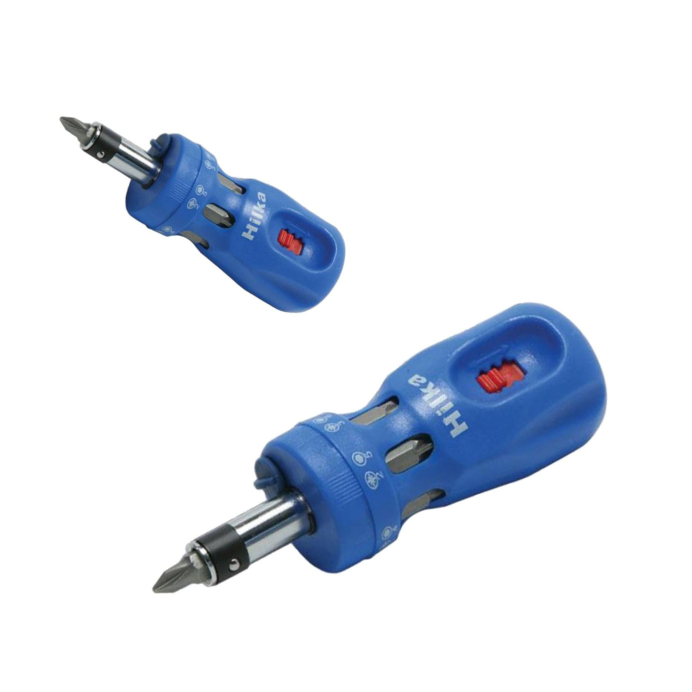 Stubby Ratchet Screwdriver with 12 in1 Hex Philips Pozi Slotted Bits