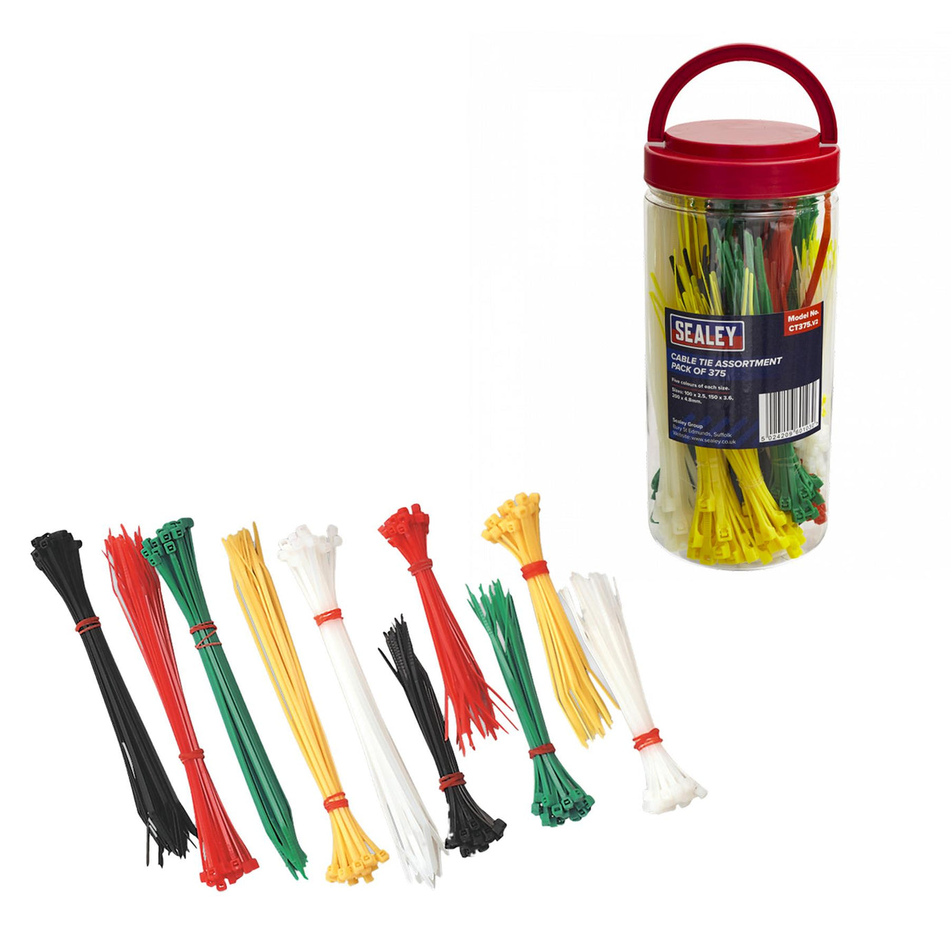 Sealey Cable Tie Assortment Pack of 375