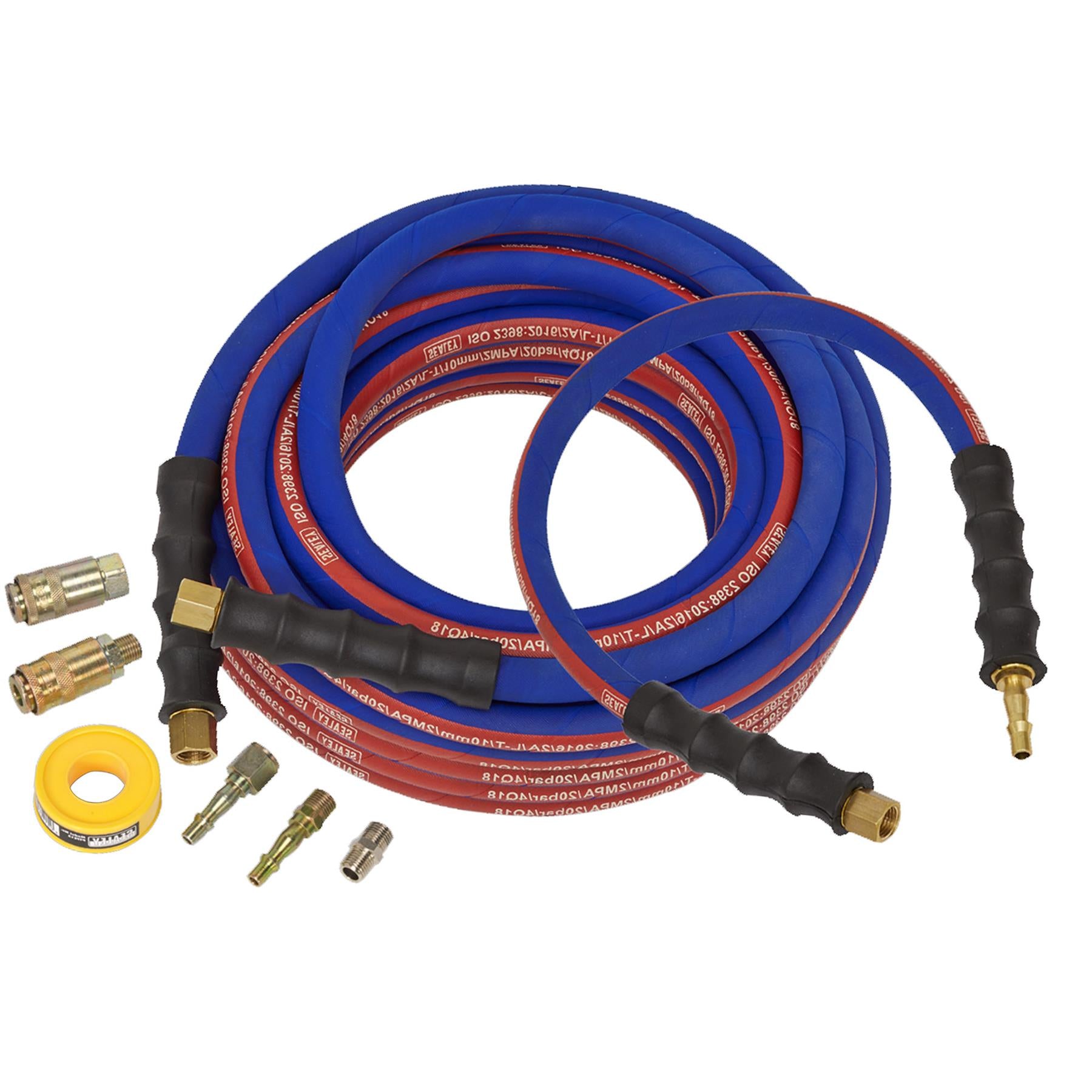 Sealey Air Hose Kit Heavy-Duty 15m x 10mm with Connectors