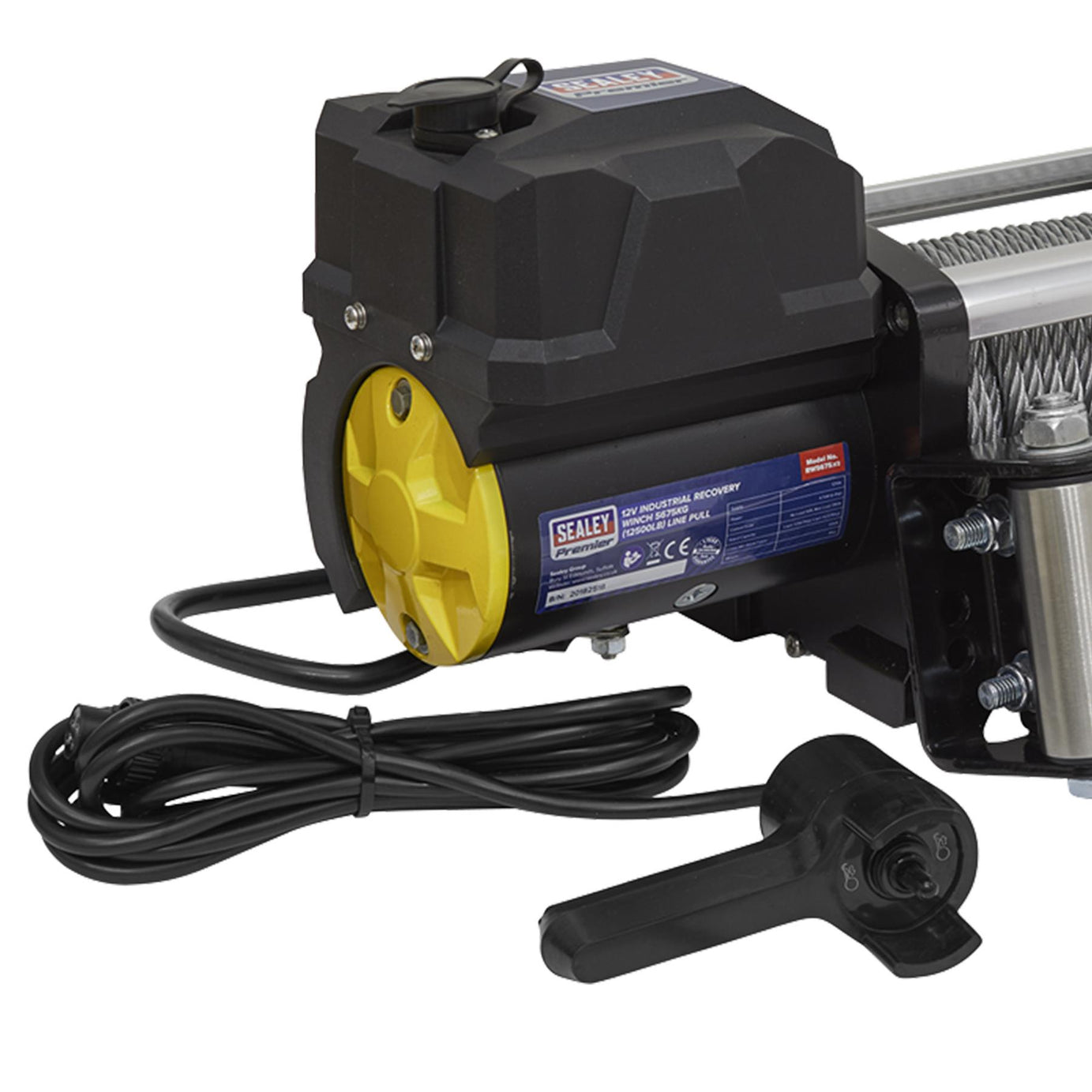 Sealey Recovery Winch 5675kg (12500lb) Line Pull 12V Industrial