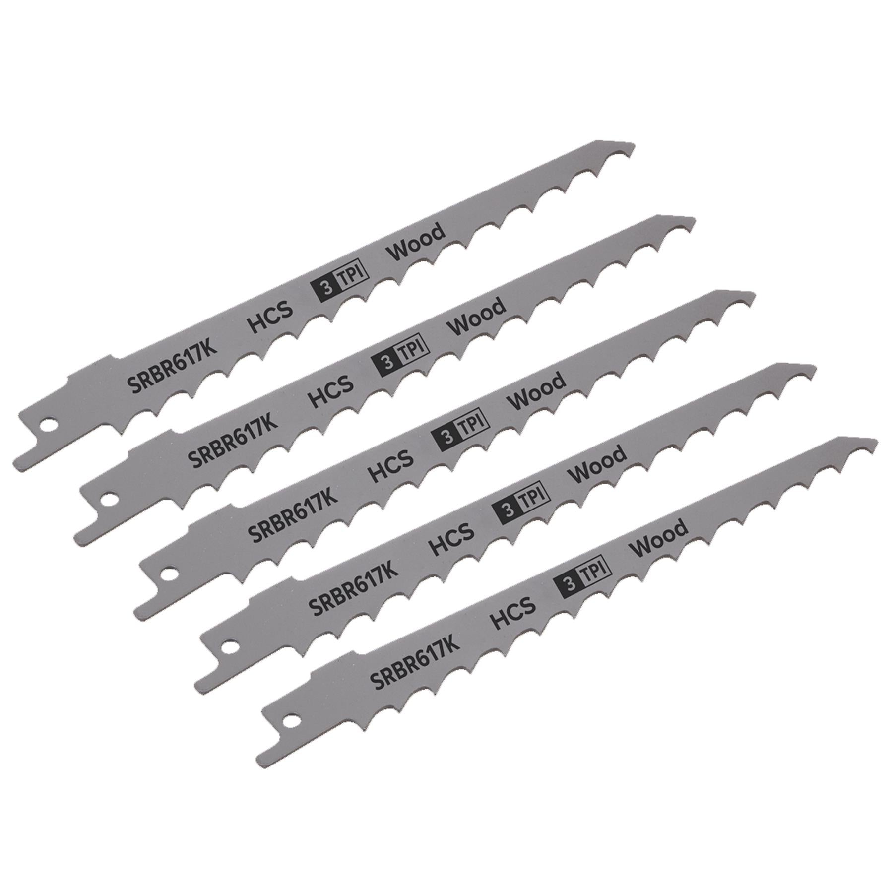 Sealey Reciprocating Saw Blade Pruning & Coarse Wood 150mm 3tpi-Pk5