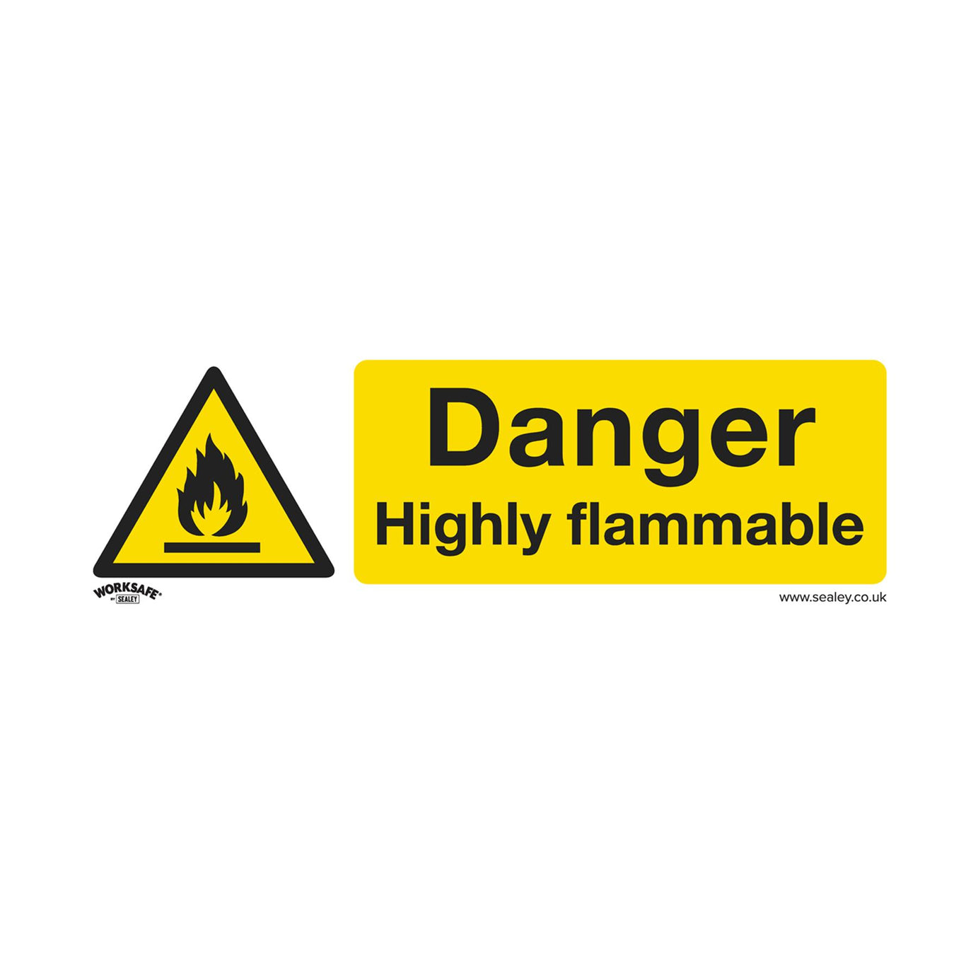 Sealey Safety Sign - Danger Highly Flammable - Plastic - Pack of 10